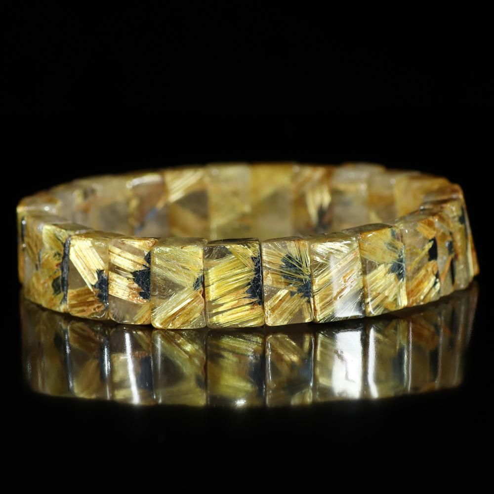 太陽放射タイチンルチルクォーツ 幅12mm～12.5mm×厚さ5.5mm