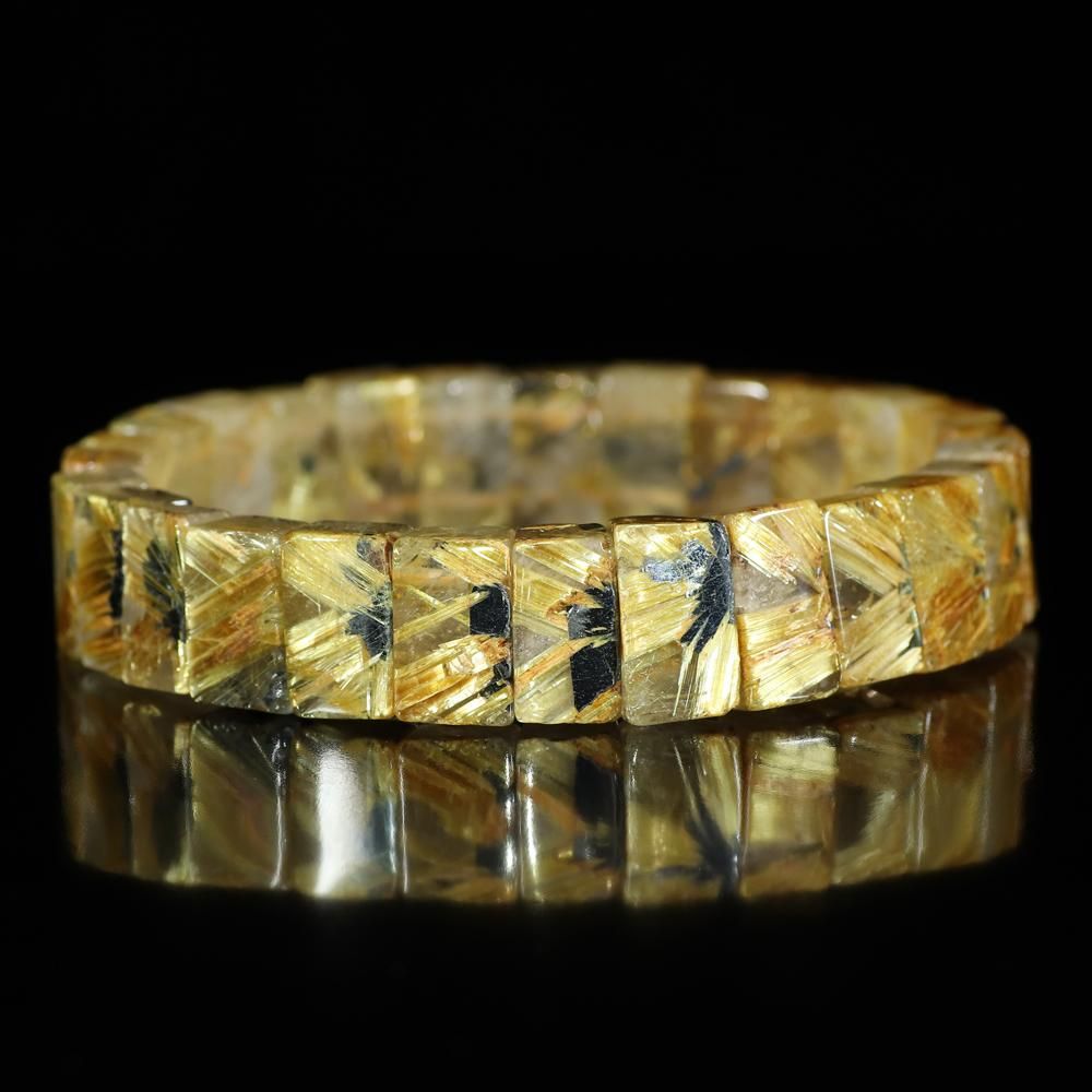 太陽放射タイチンルチルクォーツ 幅12mm～12.5mm×厚さ5.5mm