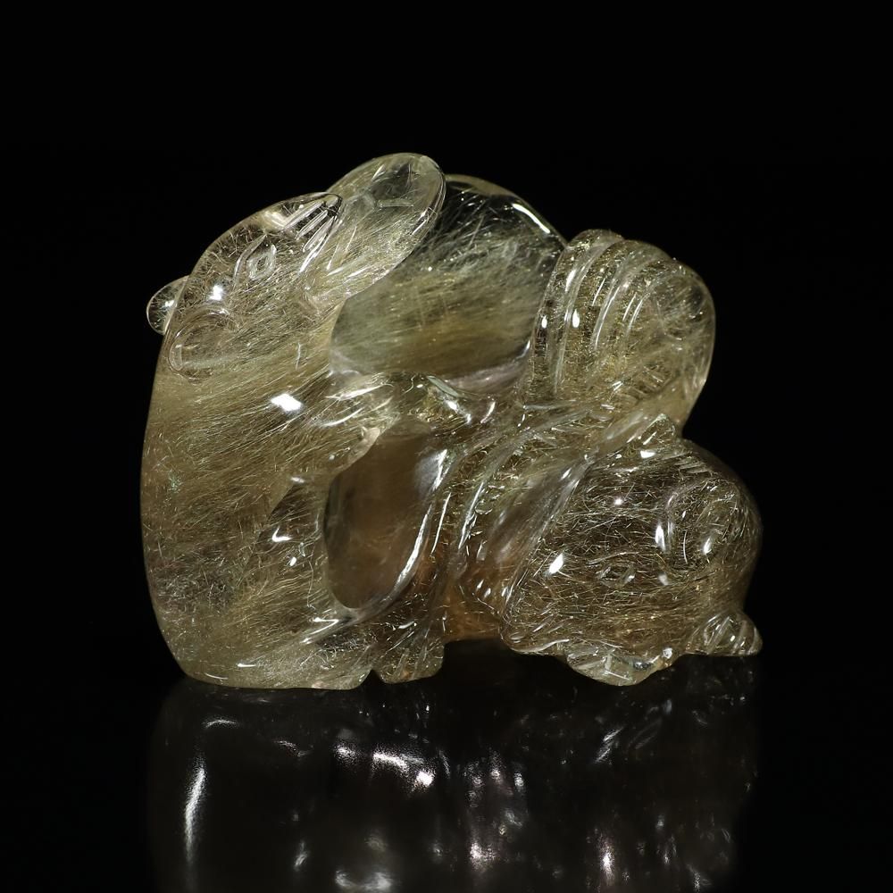 財を貯める・子孫繁栄の象徴】ゴールドルチルクォーツ 子/鼠(ねずみ