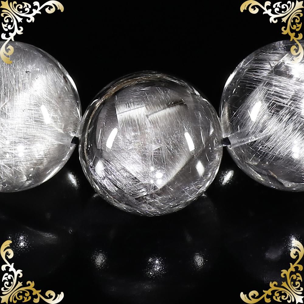 プレミアムプラチナルチルクォーツ 16mm～16.5mm玉 ブレスレット