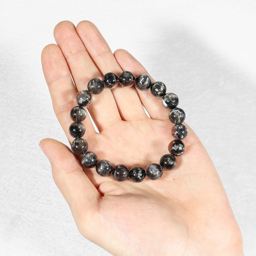 高品質+】ブラックプラチナルチルクォーツ 10mm～10.5mm玉