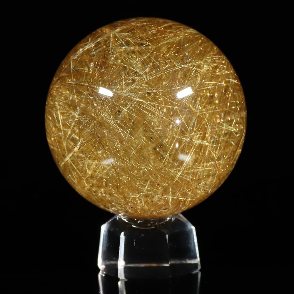 ルチルクオーツ　大玉　50mm 直径5cmを越える希少な大玉】ブラウンルチルクォーツ 55.3mm玉