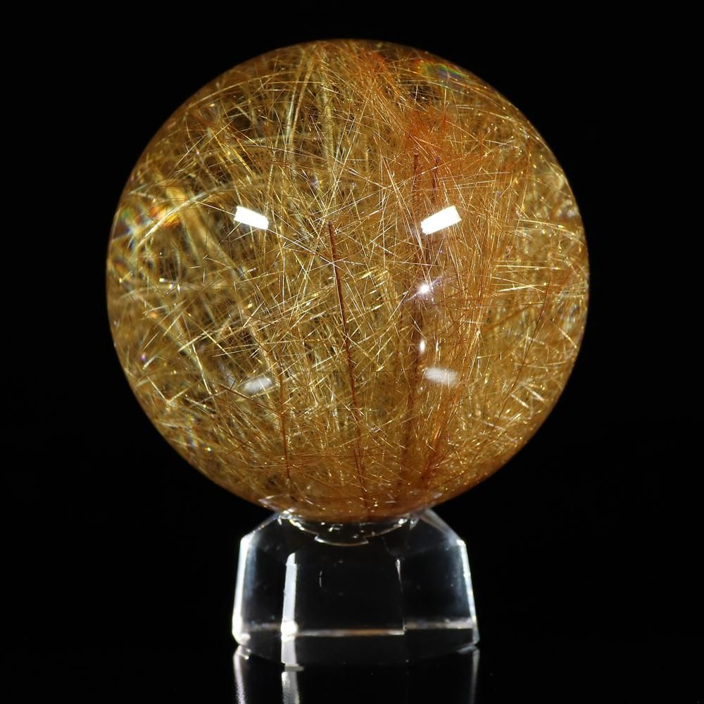 直径5cmを越える希少な大玉】ブラウンルチルクォーツ 55.3mm玉