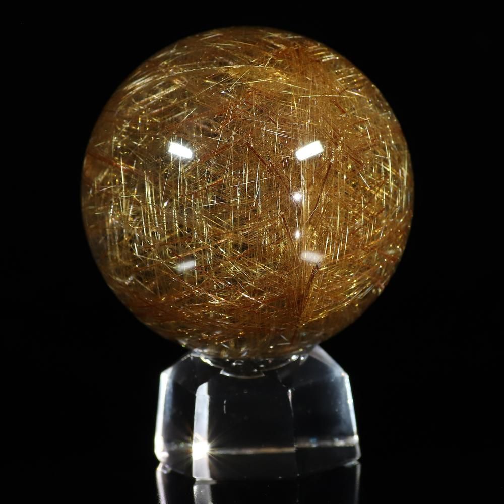 レア♡高品質♡シルバールチルたまご♡クォーツインクォーツ♡No.1949回る台座 珍しい色味のシルバールチル】シルバーブラウンルチルクォーツ 45.6mm