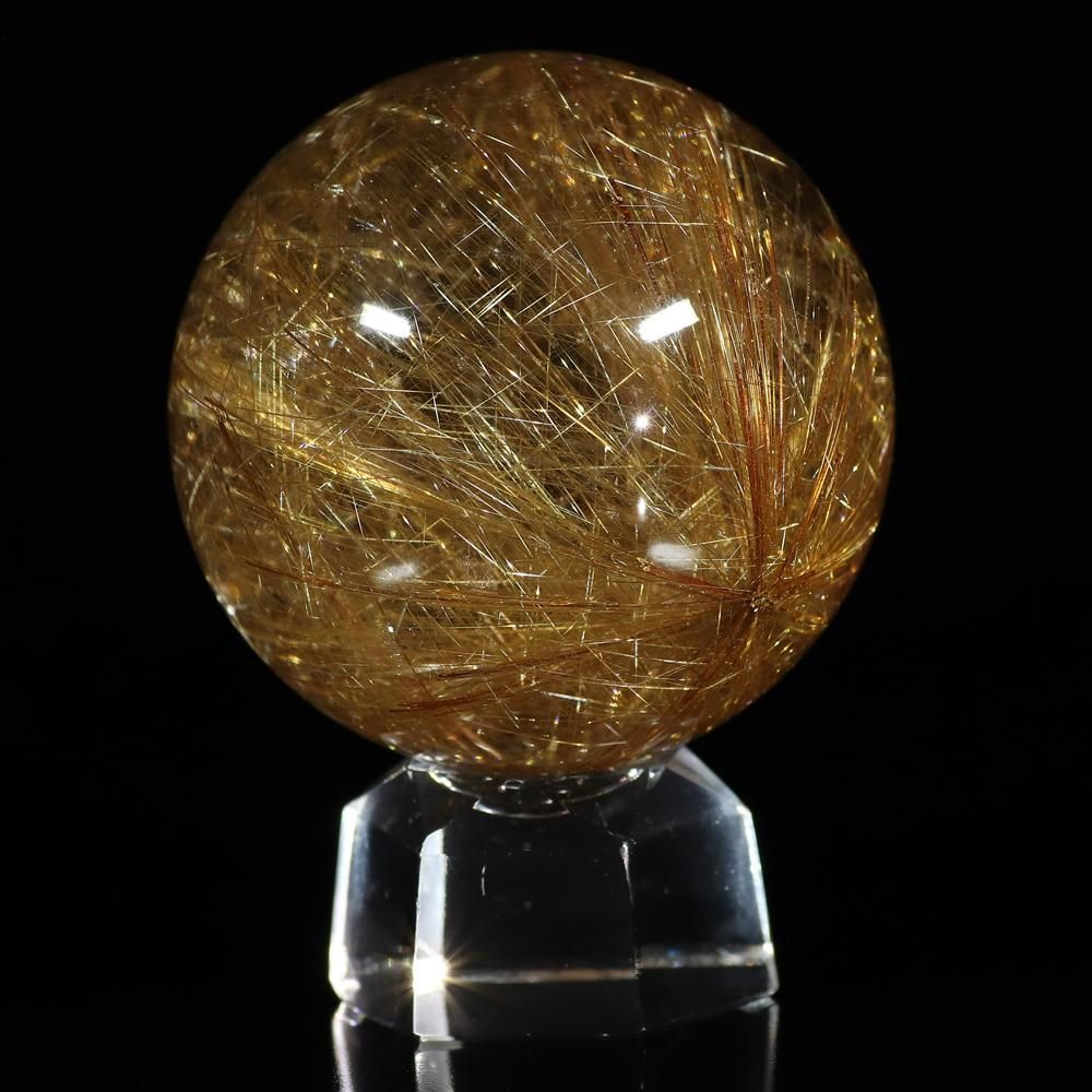 珍しい色味のシルバールチル】シルバーブラウンルチルクォーツ 45.6mm