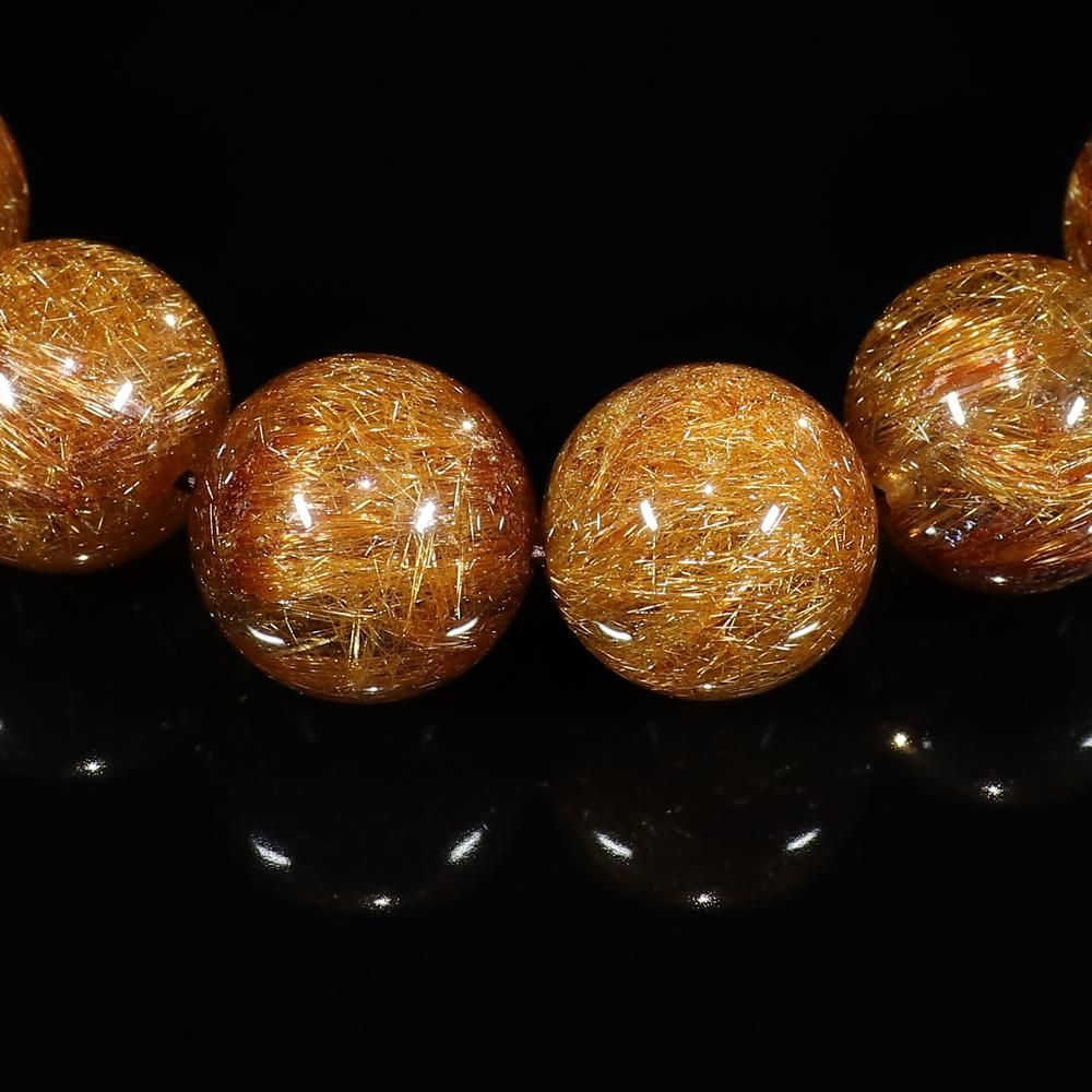 綺麗！！レッドブラウンルチルクォーツ約14mm ブレスレット！！！