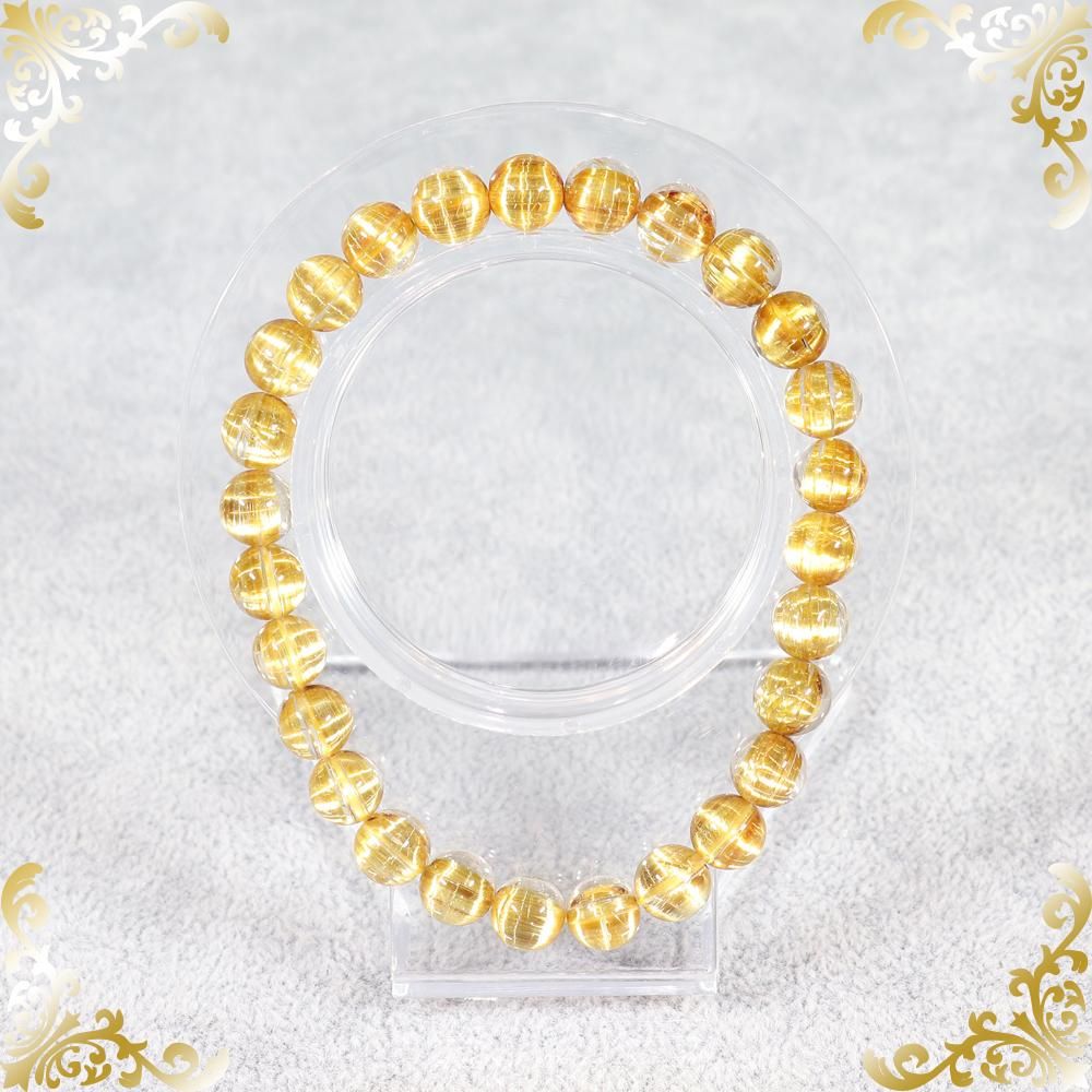 プレミアムタイチンキャッツアイルチルクォーツ 7.5mm玉