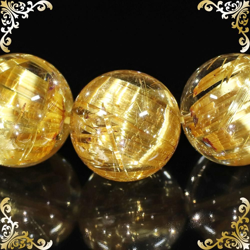 プレミアム jí(ジン)タイチンルチルクォーツ 14mm～14.5mm玉 