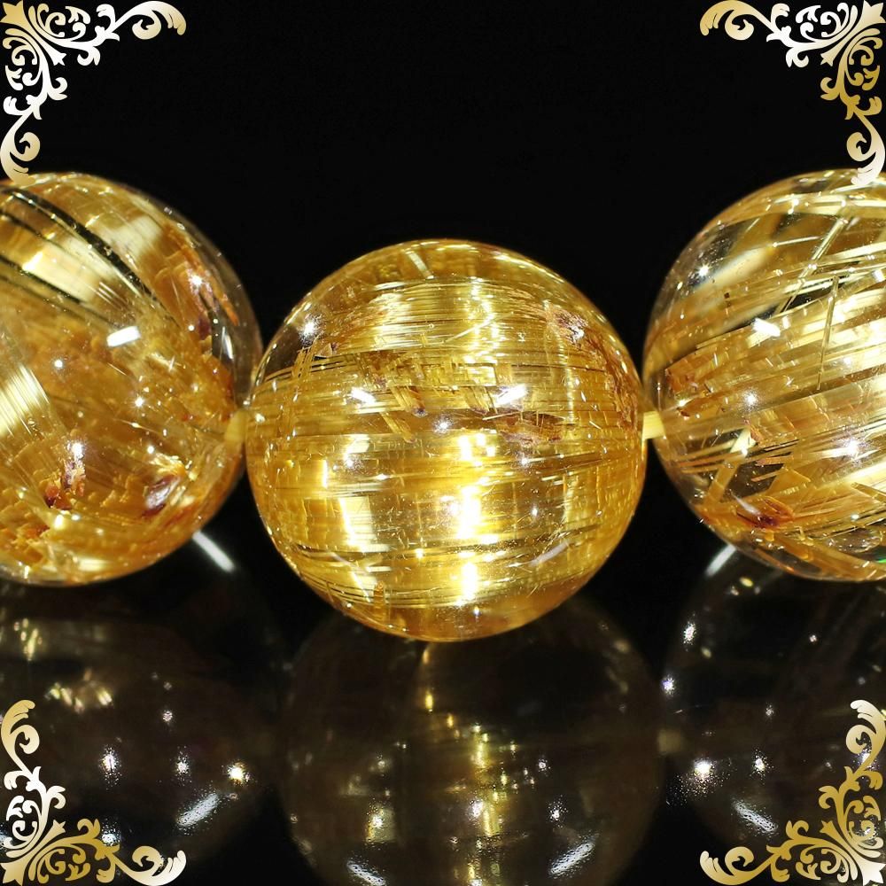 プレミアム jí(ジン)タイチンルチルクォーツ 14mm～14.5mm玉 