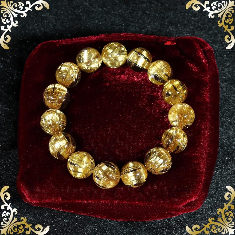 プレミアム jí(ジン)タイチンルチルクォーツ 14mm～14.5mm玉