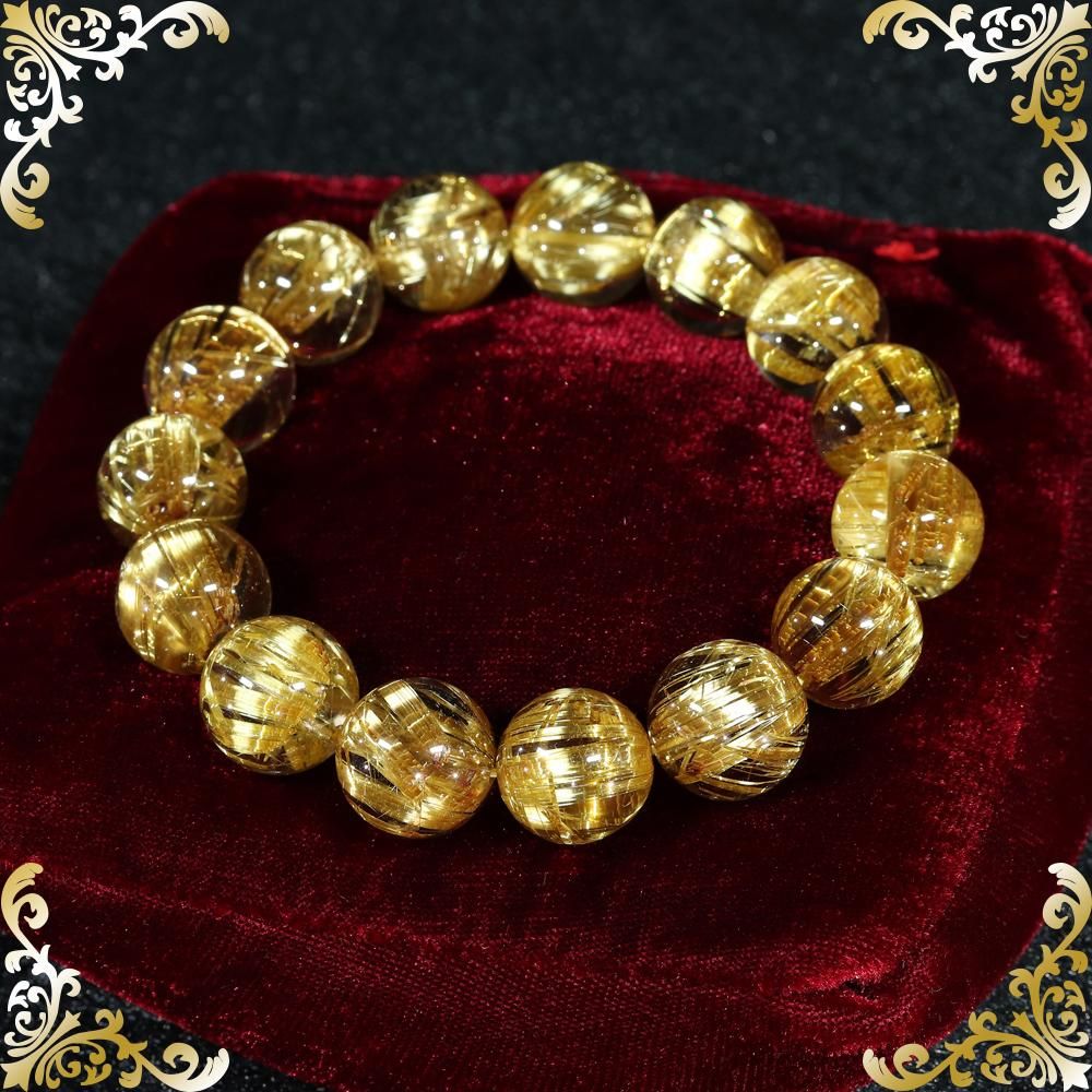 プレミアム jí(ジン)タイチンルチルクォーツ 14mm～14.5mm玉