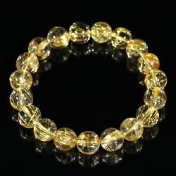 ✨透明!! タイチンルチルクォーツ ブレスレット 10mm ヘマタイトイン S2 ✨透明!! タイチンルチルクォーツ ブレスレット 10mm ヘマタイト