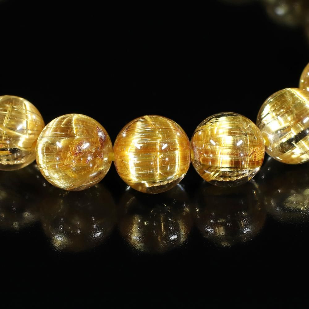 【一点物】透明高 タイチンルチルクォーツ キャツアイルチル 12mm 天然石 最高品質/力強くて美しい流れるような光沢】タイチンルチル