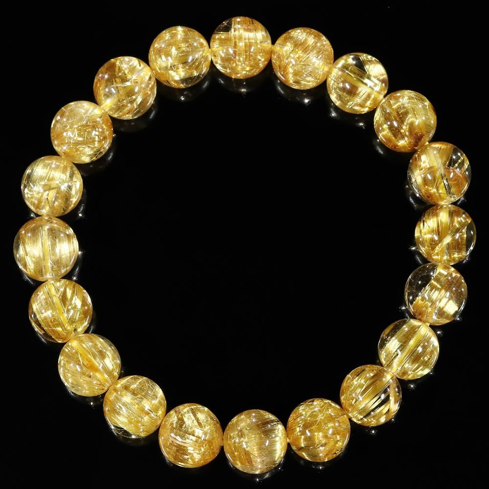 【一点物】透明高 タイチンルチルクォーツ キャツアイルチル 12mm 天然石 最高品質/力強さを感じる群晶タイプ】太陽放射タイチンルチル