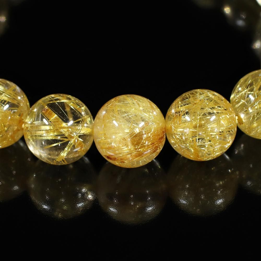 高品質/クリアタイプ】タイチンルチルクォーツ 10.5mm～11.5mm玉