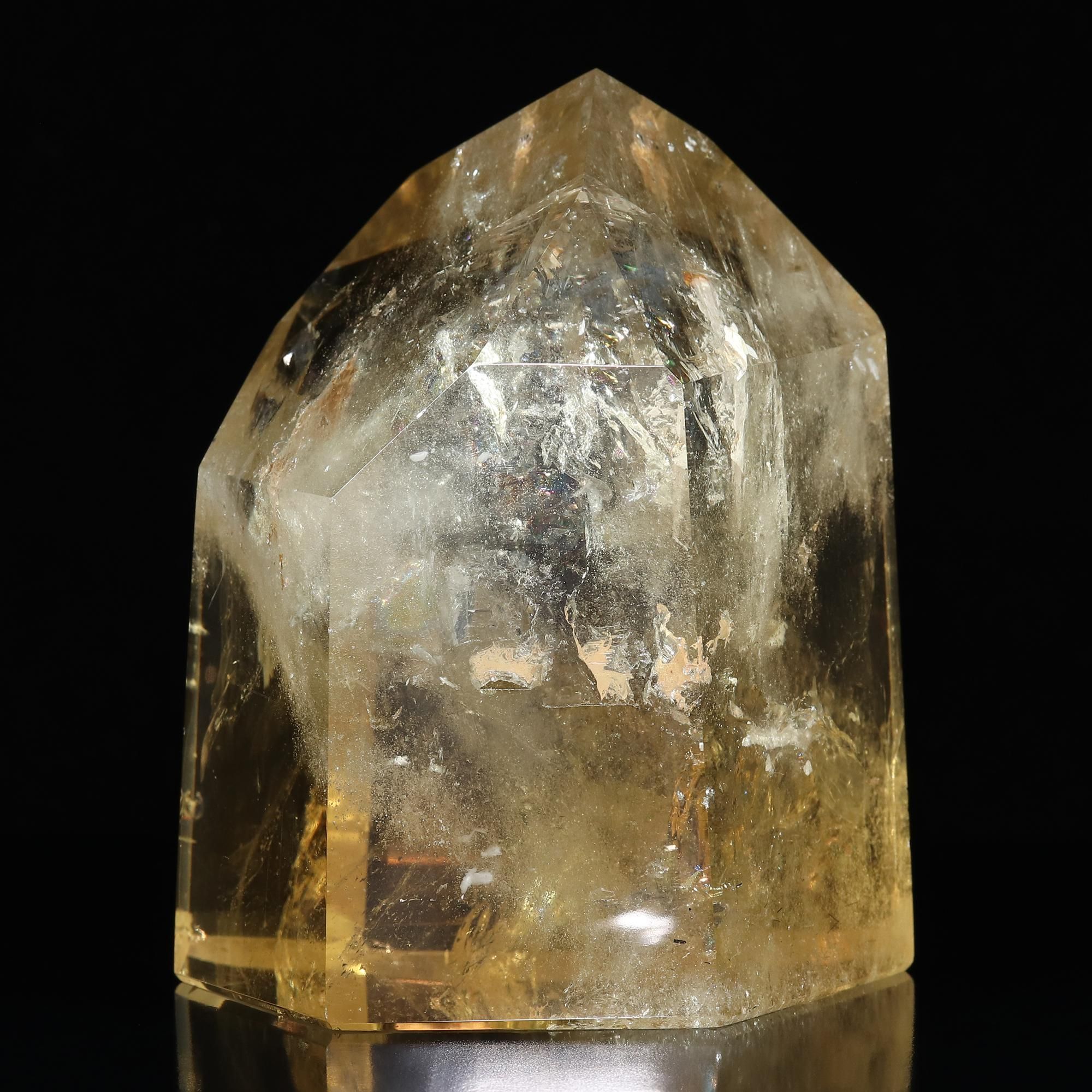 厳選一点物/非加熱】ブラジル産天然シトリン ポリッシュポイント 磨き