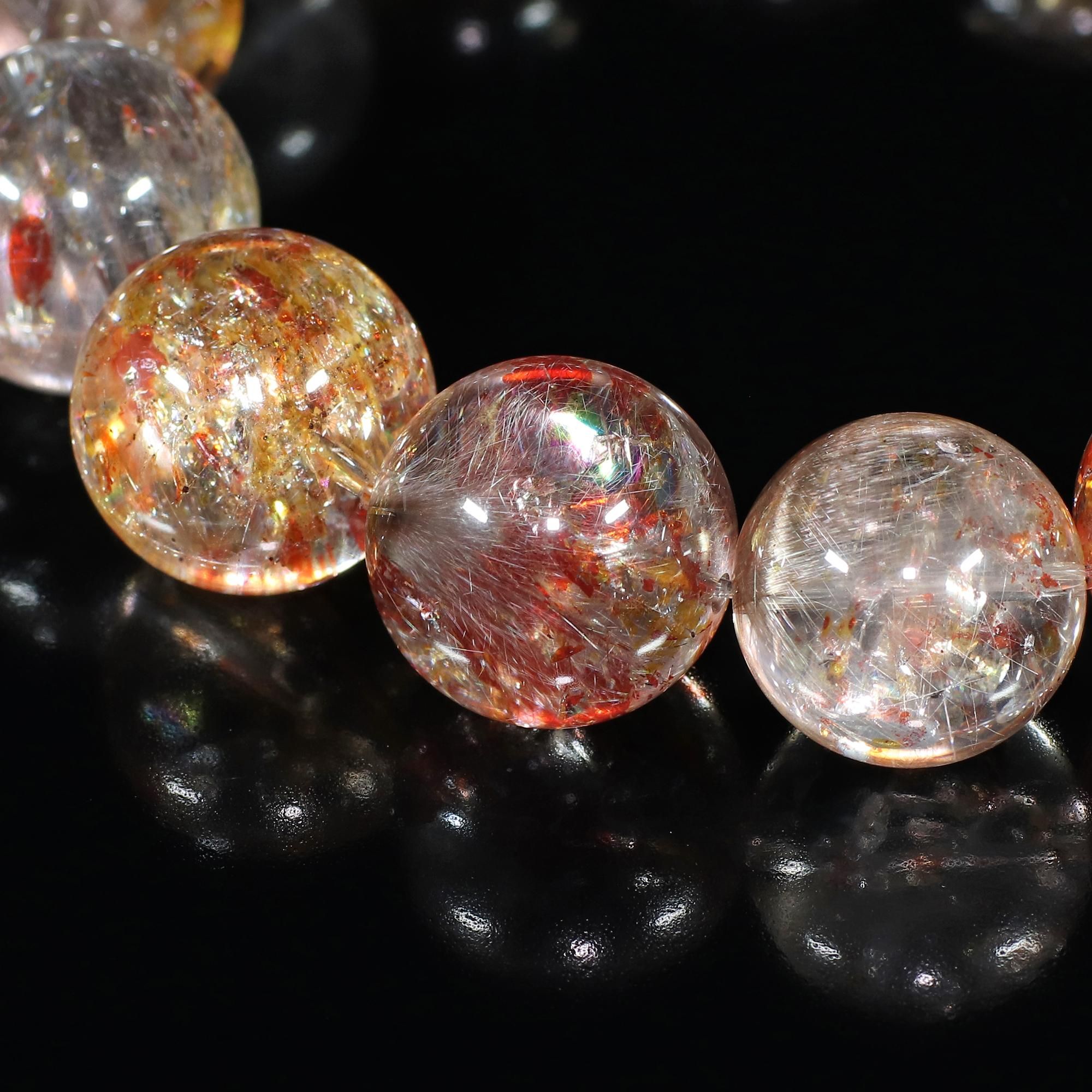 ただ様★2点お纏め★超希少‼️リモナイトインプラチナルチルのブレス プレミアムプラチナルチルクォーツ 14.5mm～15mm玉 ブレスレット(型番