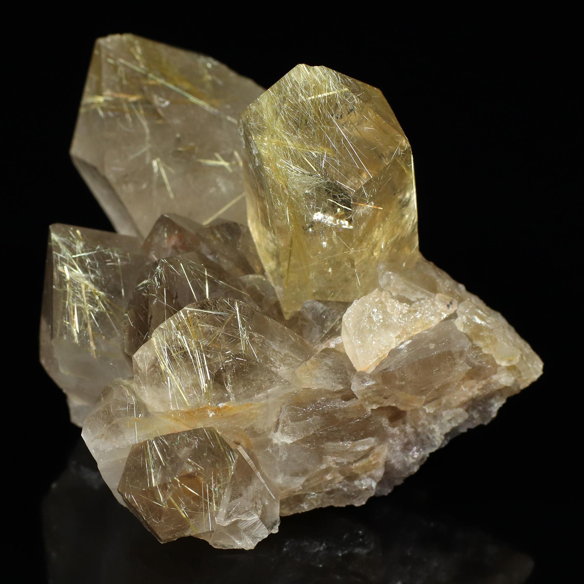 ルチルクォーツ クラスター、ペリドット、ルチル細石 計3点 ルチル