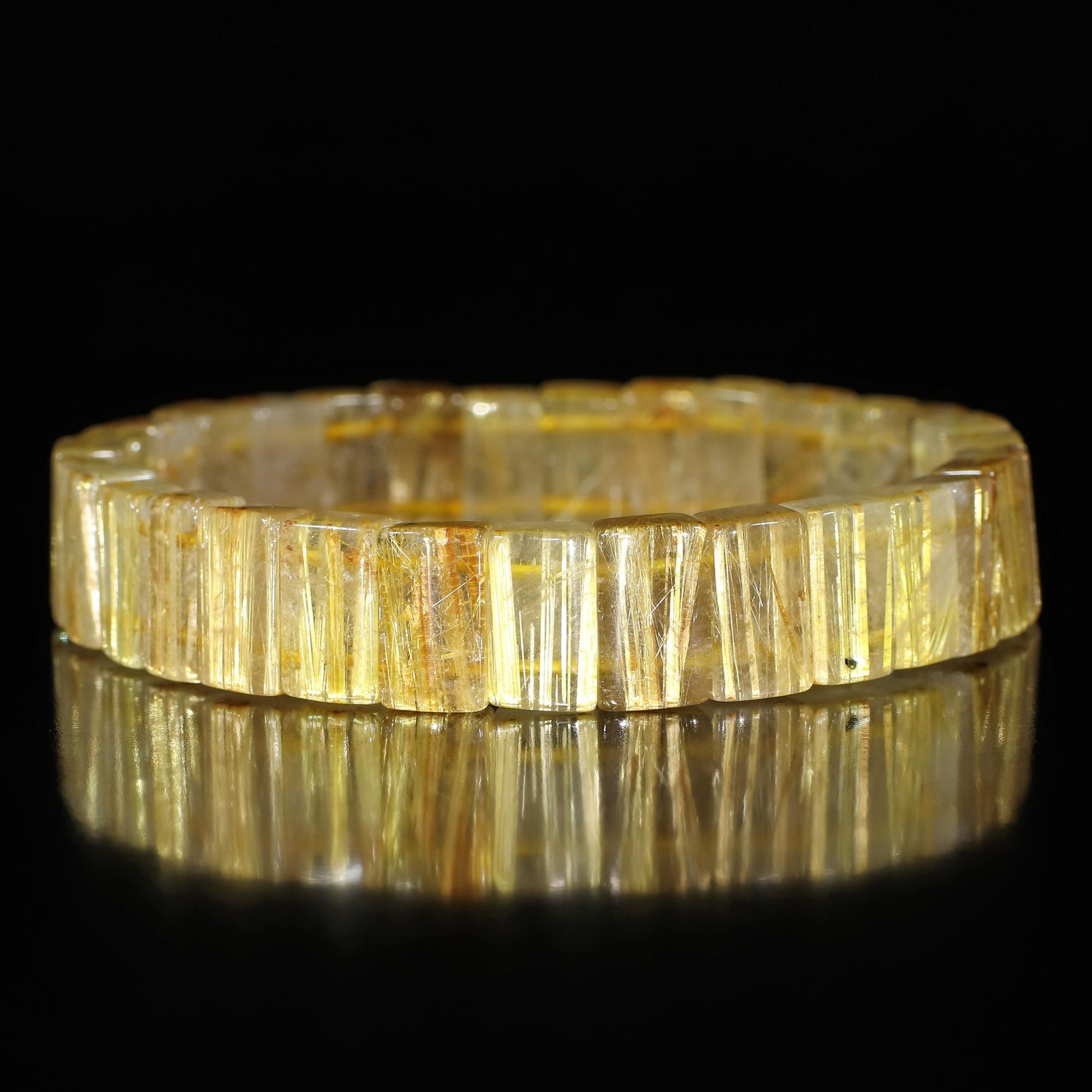 上品な色味で優しい輝き】タイチンルチルクォーツ 幅11mm～12mm