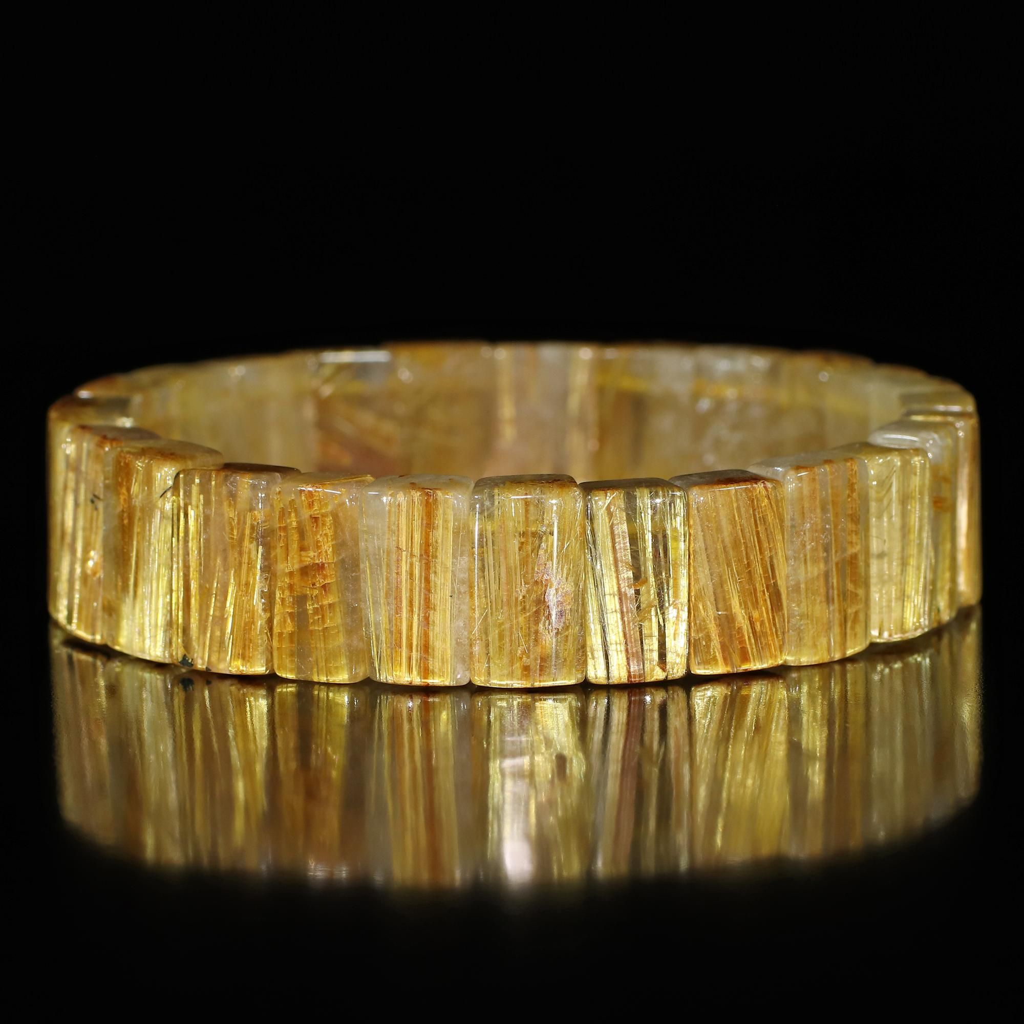 店長お勧め】タイチンルチルクォーツ 幅13mm～14.5mm×厚さ5mm～6mm