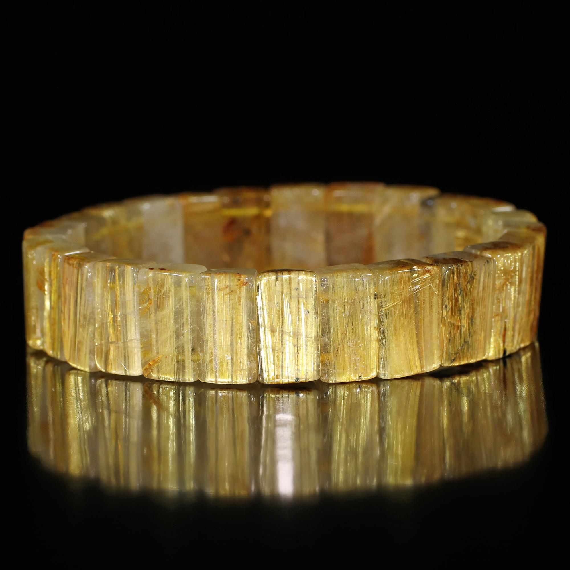 高品質　タイチンルチルバングル　16cm 店長お勧め】タイチンルチルクォーツ 幅13mm～14.5mm×厚さ5mm