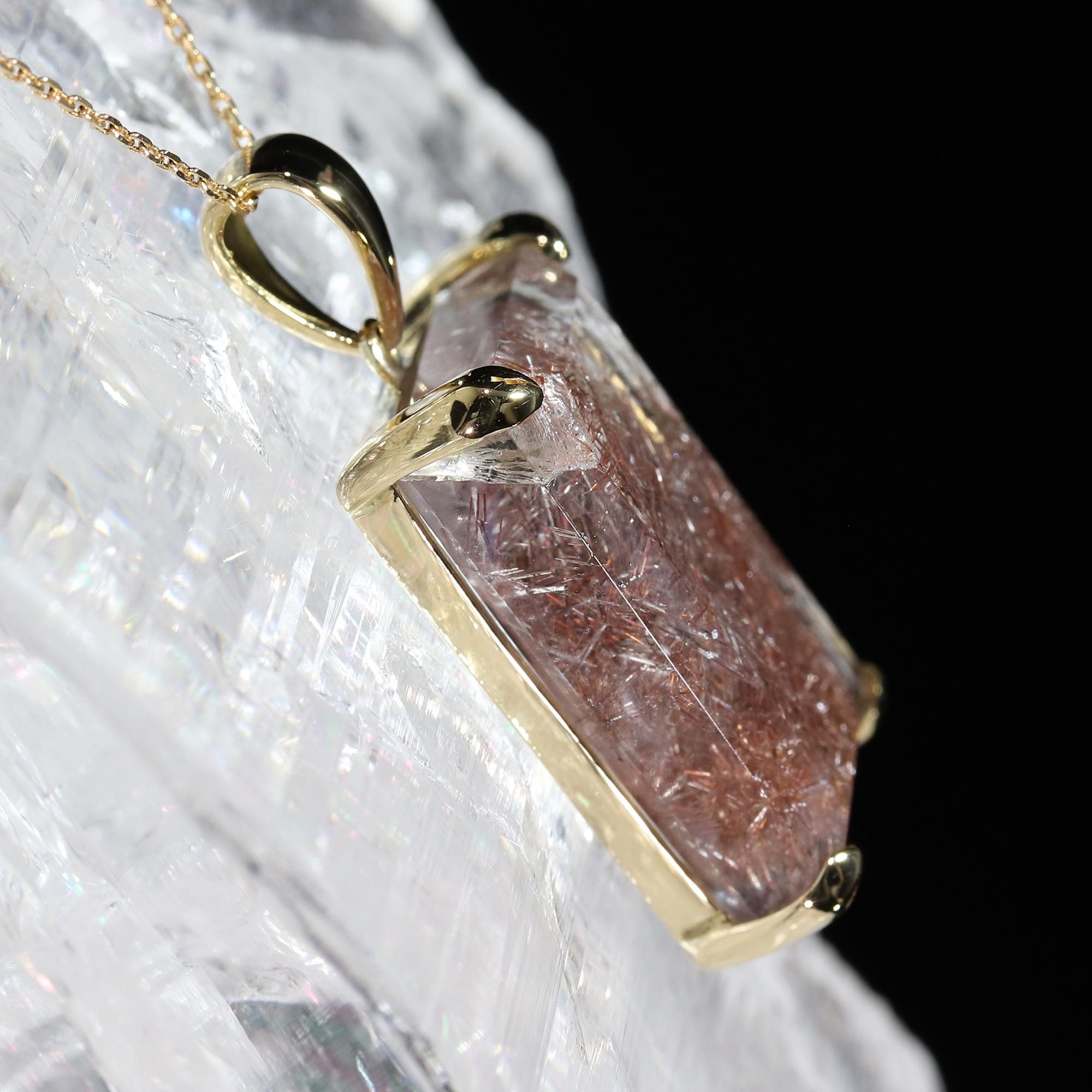 ルチルクォーツK18ペンダントトップ 18K ゴールドルチルクォーツ ペンダントトップ B ルチルクォーツ