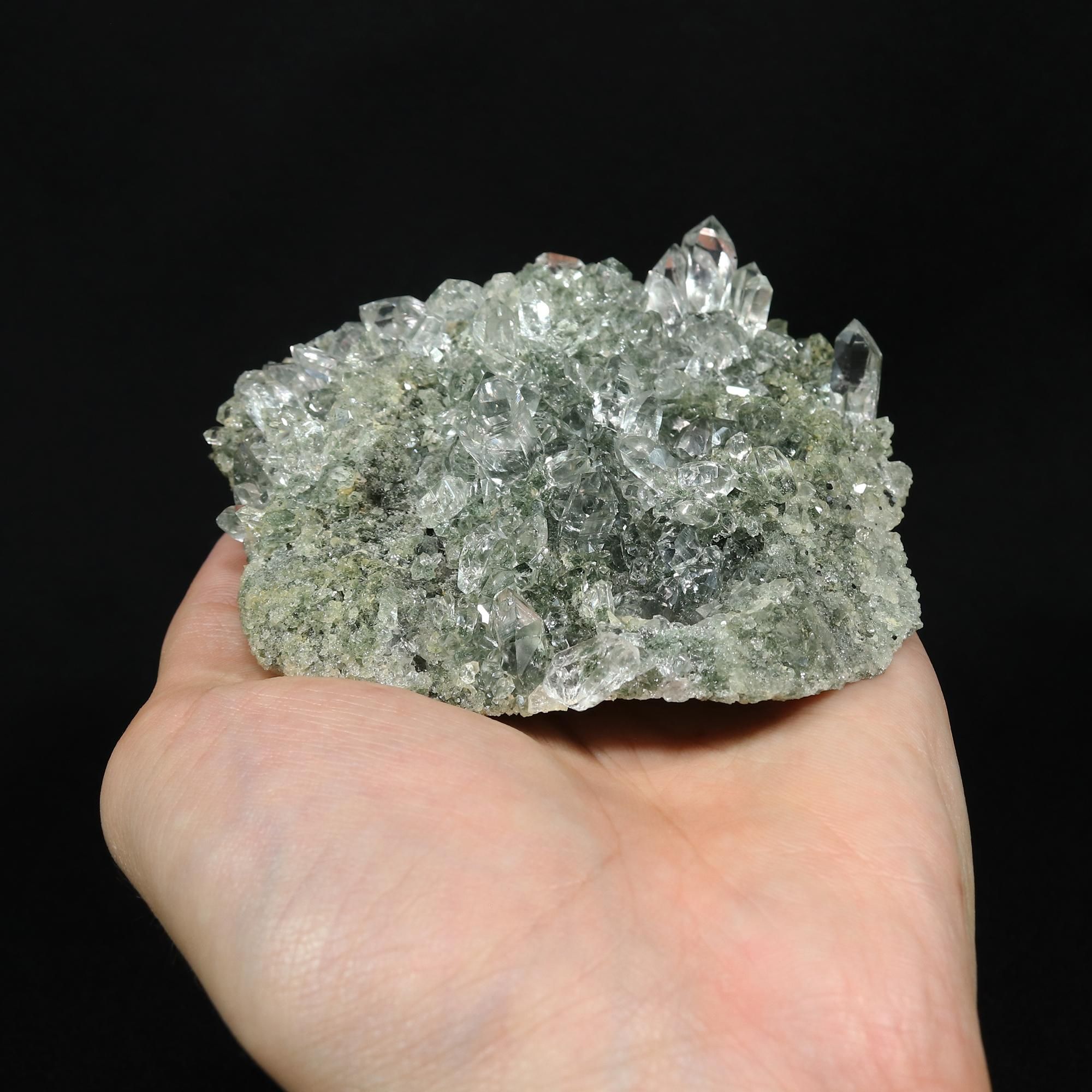 高品質/アナテース/クローライト/透明/光沢・照り】インド・マニハール