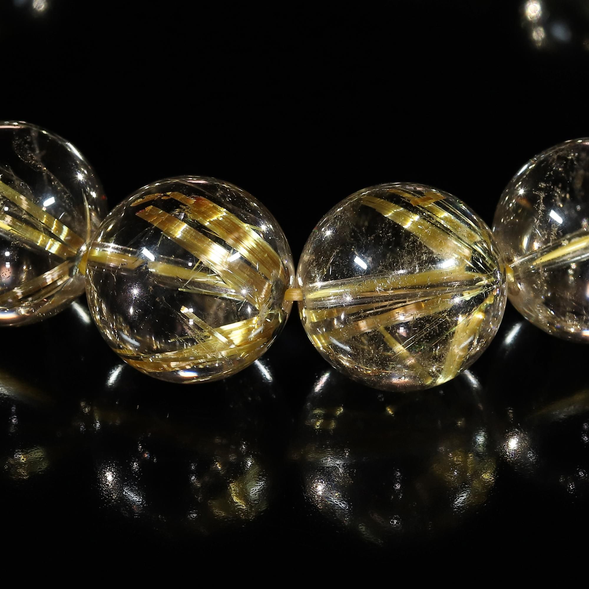 楽天市場】太陽放射ルチルクォーツブレスレット 7mm 小粒 内径