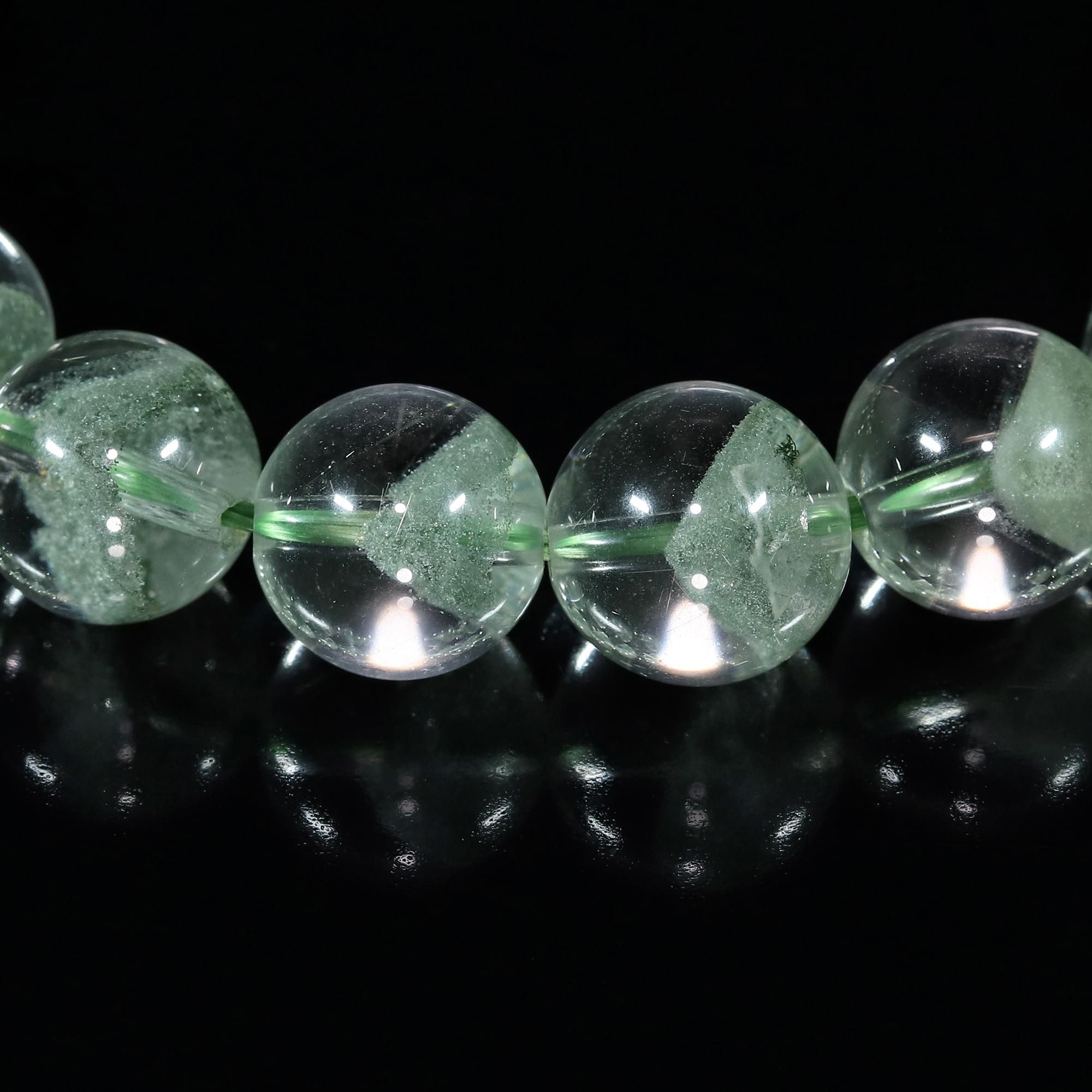 楽天市場】グリーンファントム ブレスレット 7mm 幽霊水晶
