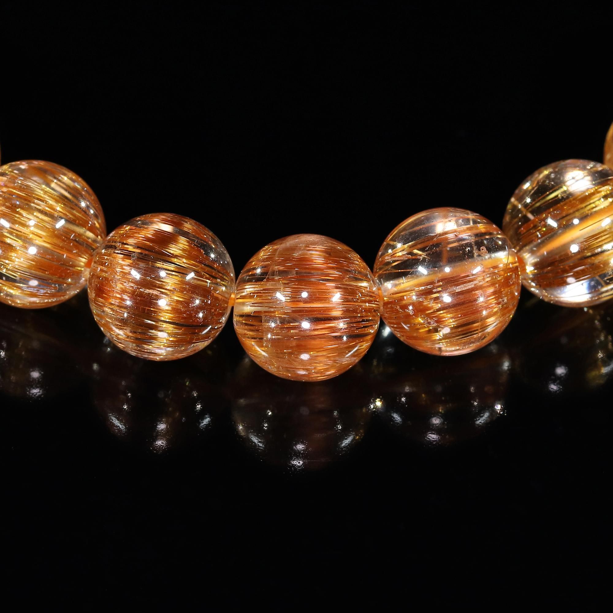 入手困難のルチルが濃色でキャッツアイ且つ水晶がクリア】オレンジ