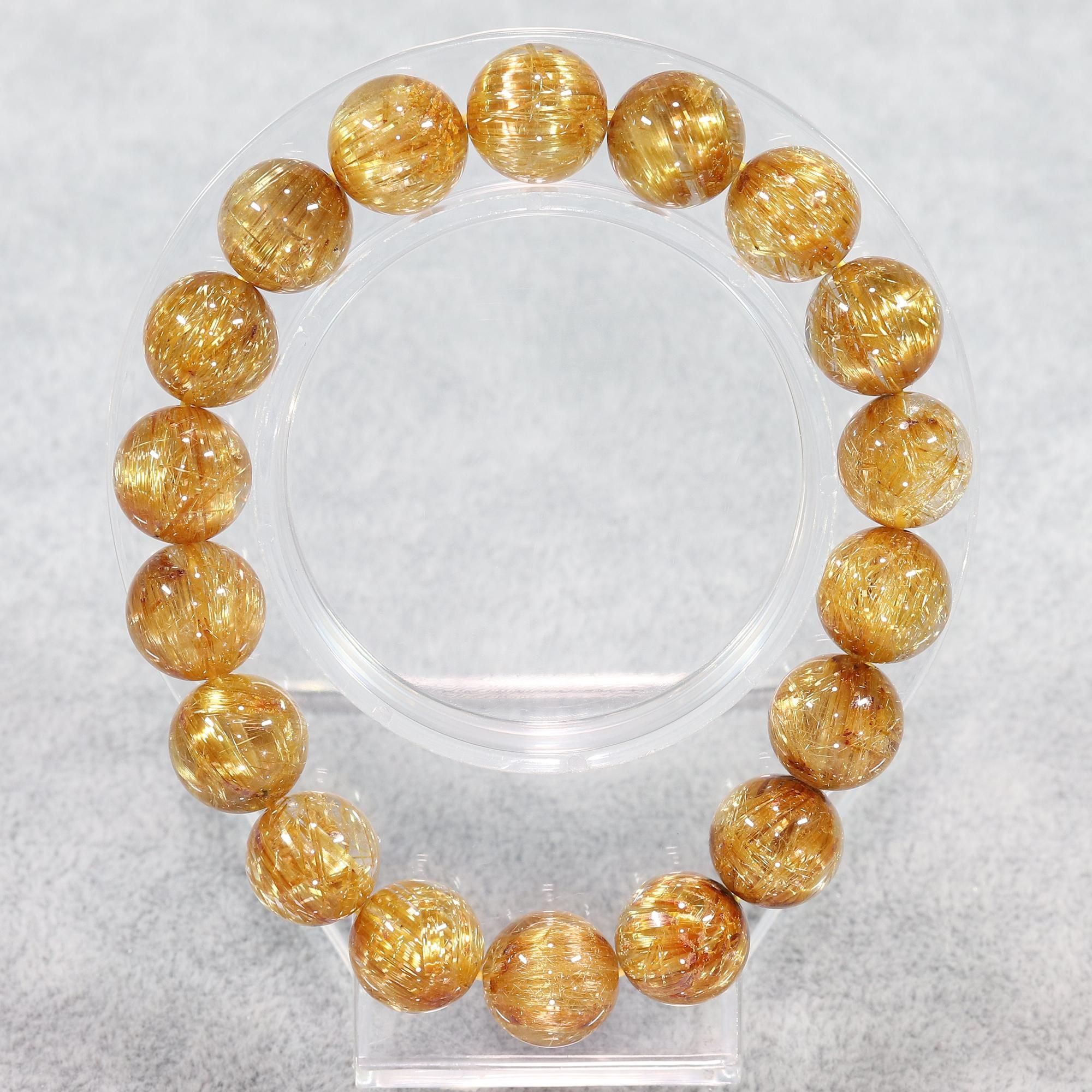 高品質クリア　タイチンルチル 高品質/クリアタイプ】タイチンルチルクォーツ 11mm～11.5mm玉