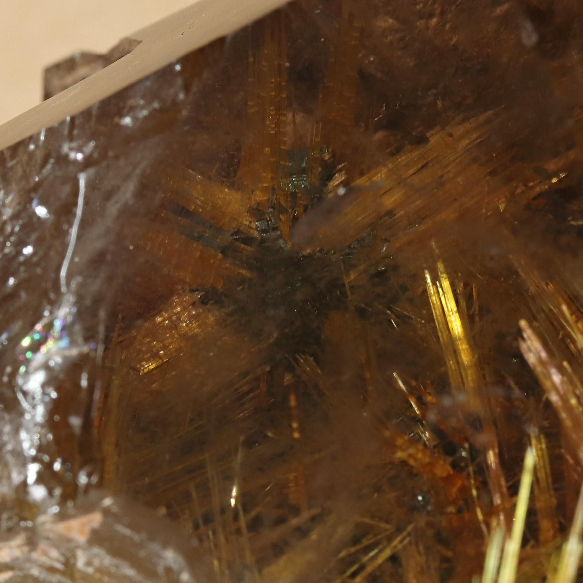 厳選一点物】太陽放射タイチンルチルクォーツ ポリッシュポイント 磨き