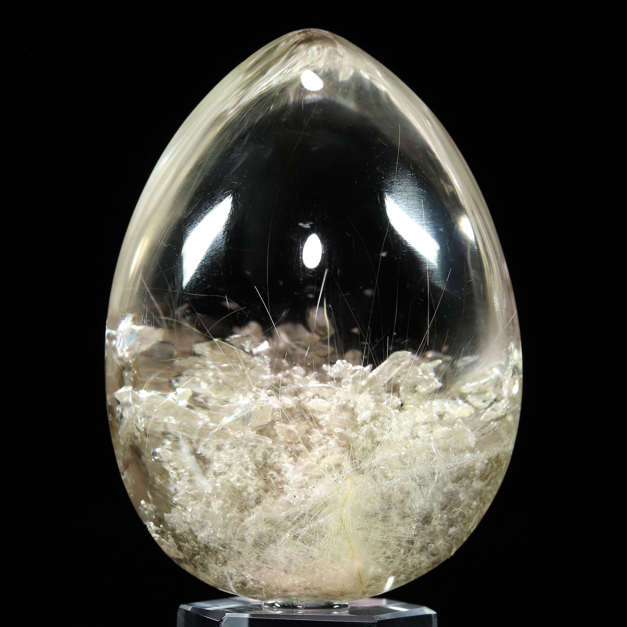 天然 虹入り 貫入水晶 丸玉 約55mm 天然石 パワーストーン 水晶 水晶玉