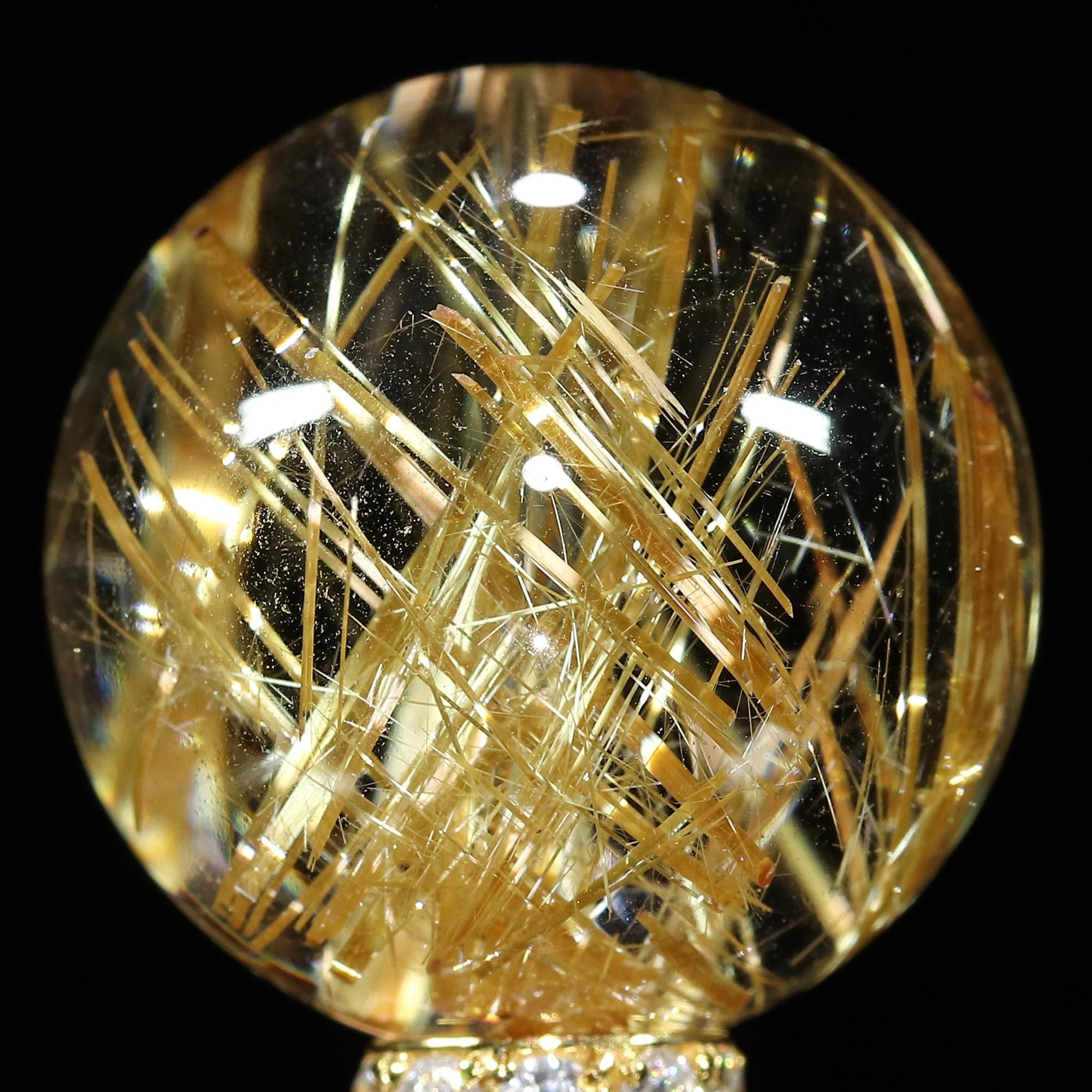 タイチンルチルクォーツ Φ20.7mm 粒(通し穴あり) (型番bs1274)