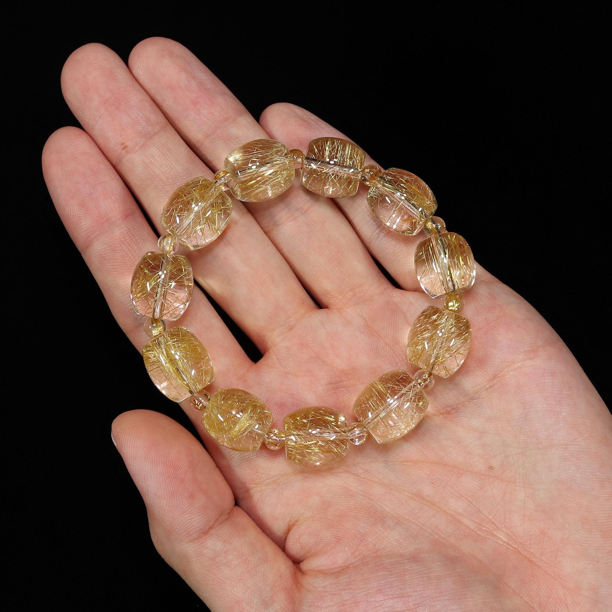 ★クリアゴールデンルチル 15ミリ珠 ビーズ⑥(SA+) ビクトリービーズ］15ミリ 一点物 1粒売り ゴールドルチル