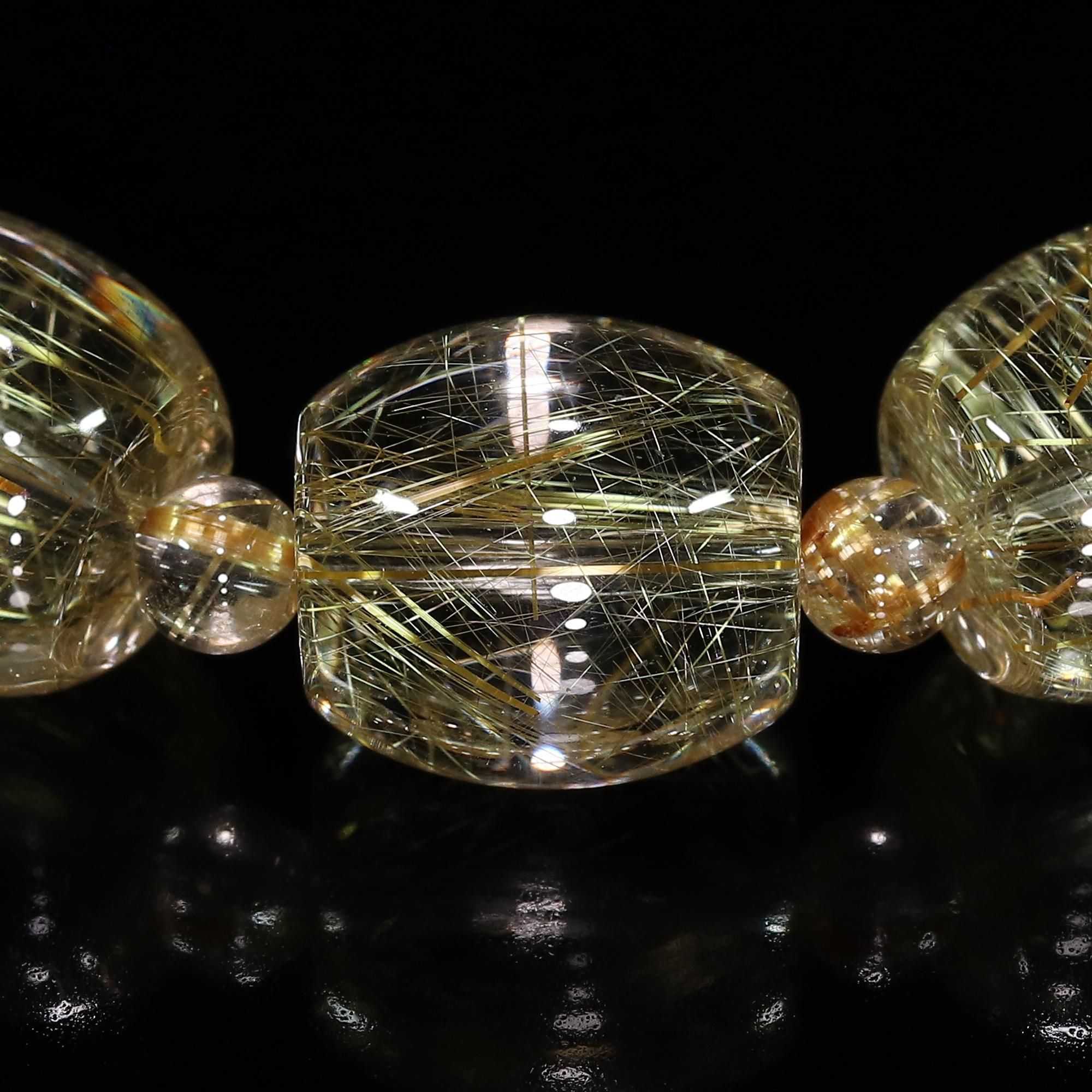 専用♡新作♡珈琲カラー　秋色ブレス ゴールドルチル、ウイスキークオーツ極上カット ブラジル産ルチルクォーツ（ルチル/ルチルレイテッドクォーツ）1