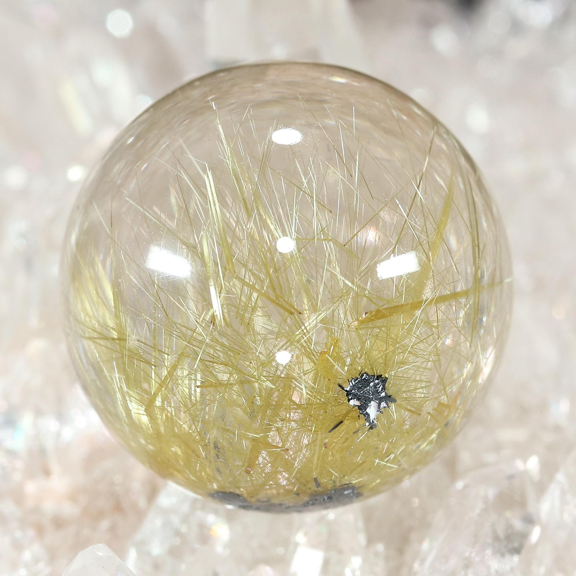 太陽放射タイチンルチルクォーツ Φ20.2mm玉 スフィア(型番spr1311)