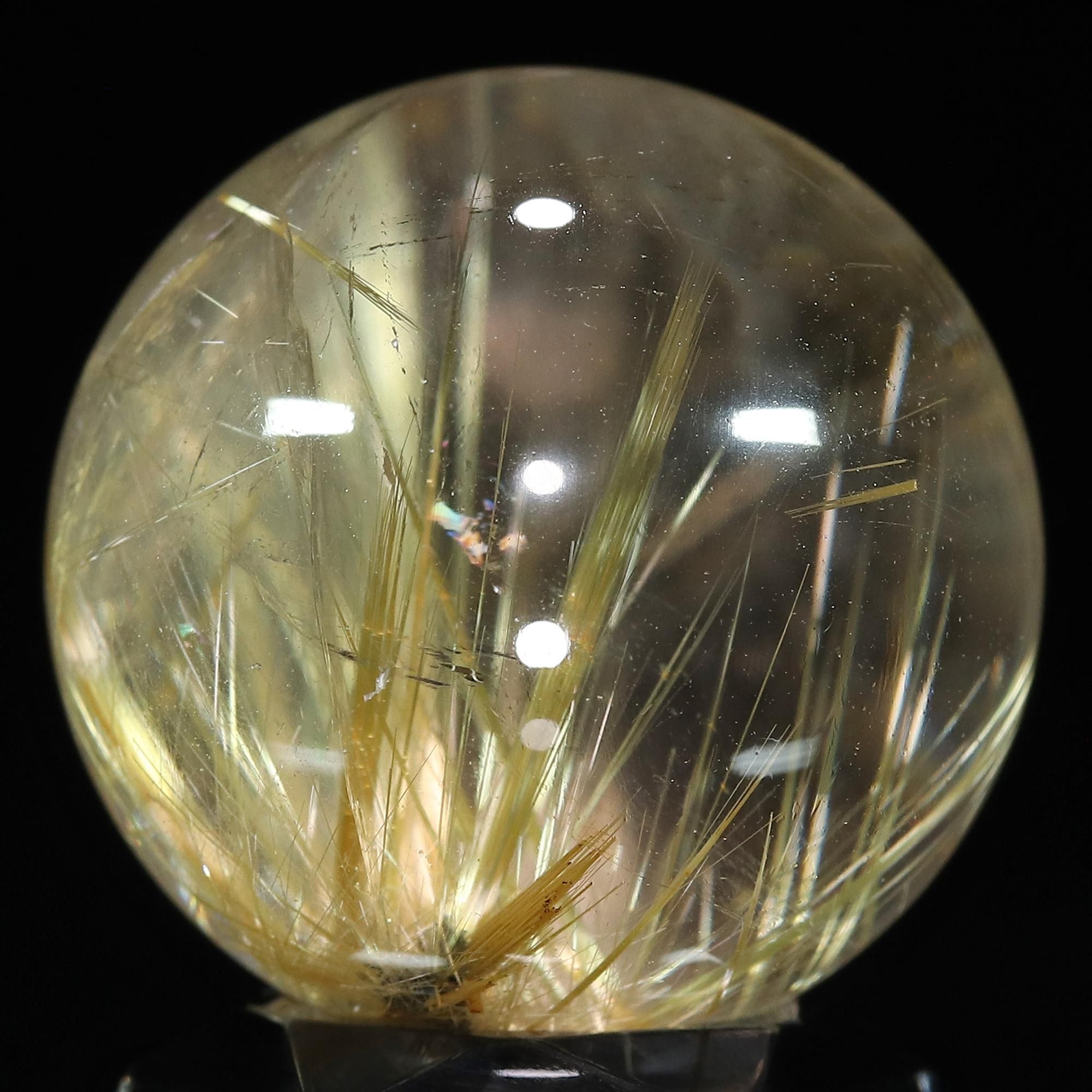 太陽放射タイチンルチルクォーツ Φ20mm玉 スフィア(型番spr1312)