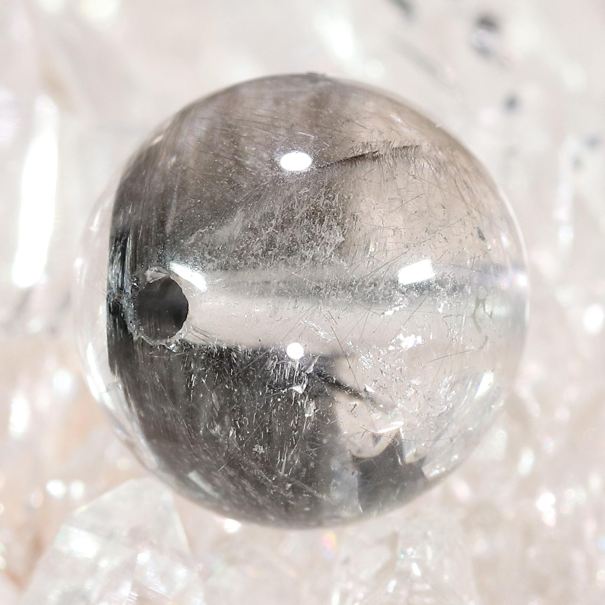 プラチナルチルクォーツ　8mm1連 プラチナルチル ブレスレット 8mm 16cm レディースS サイズ