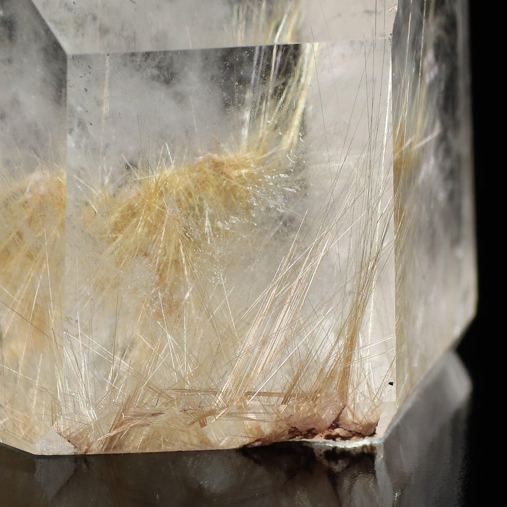 高品質ルチルクォーツ ポリッシュポイント 磨き石置物証明書付