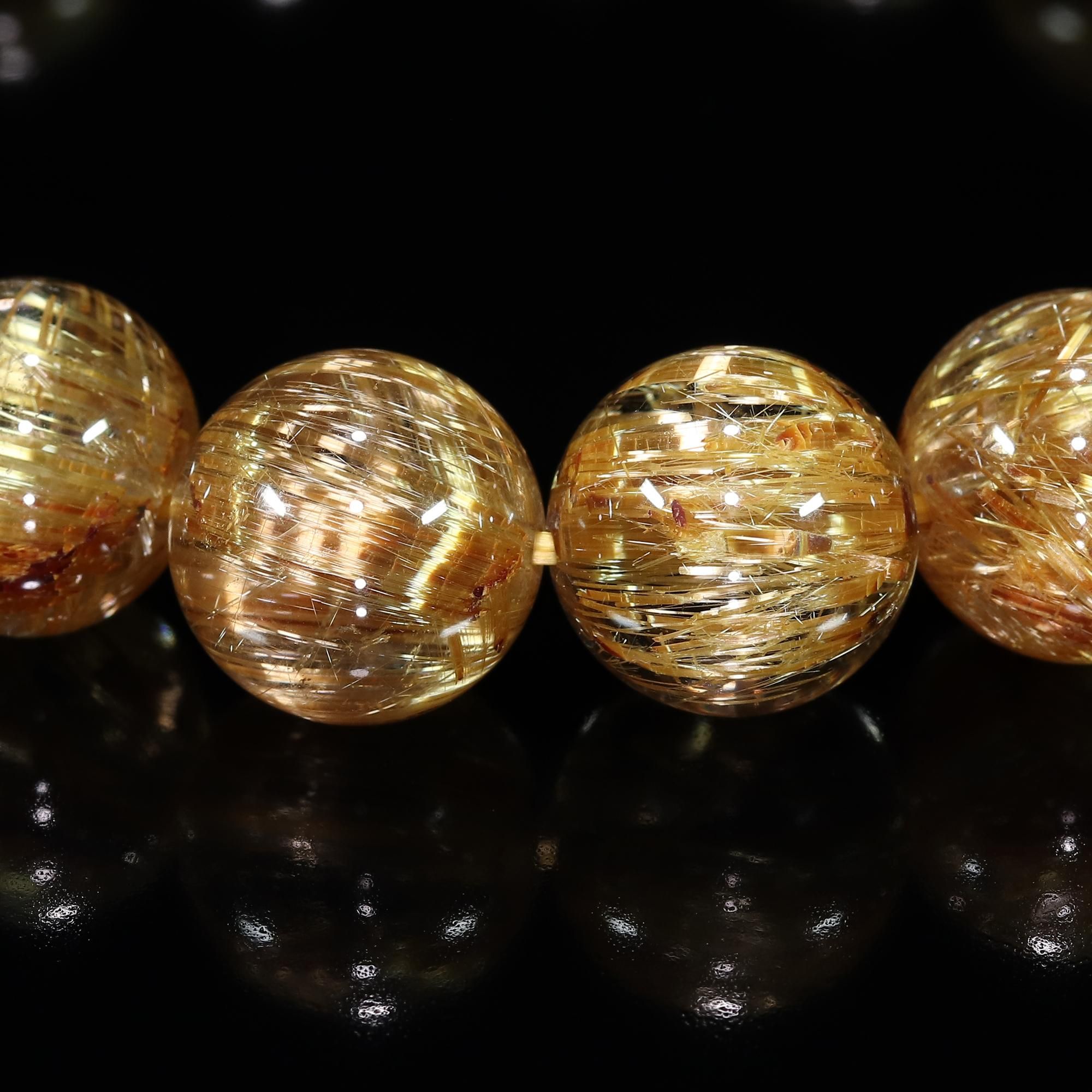 セミプレミアム】タイチンルチルクォーツ 12mm～12.5mm玉