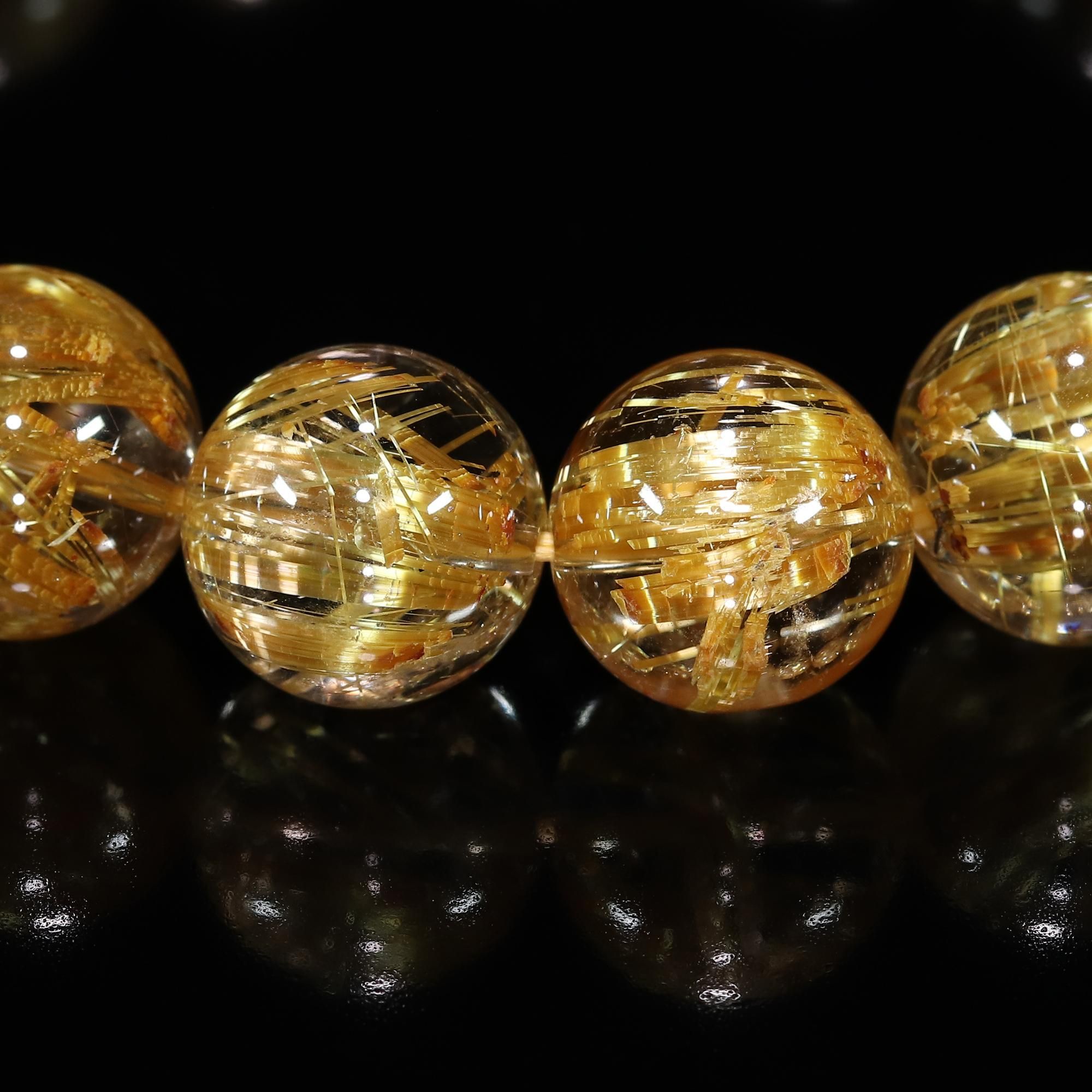 セミプレミアム】タイチンルチルクォーツ 12mm～12.5mm玉