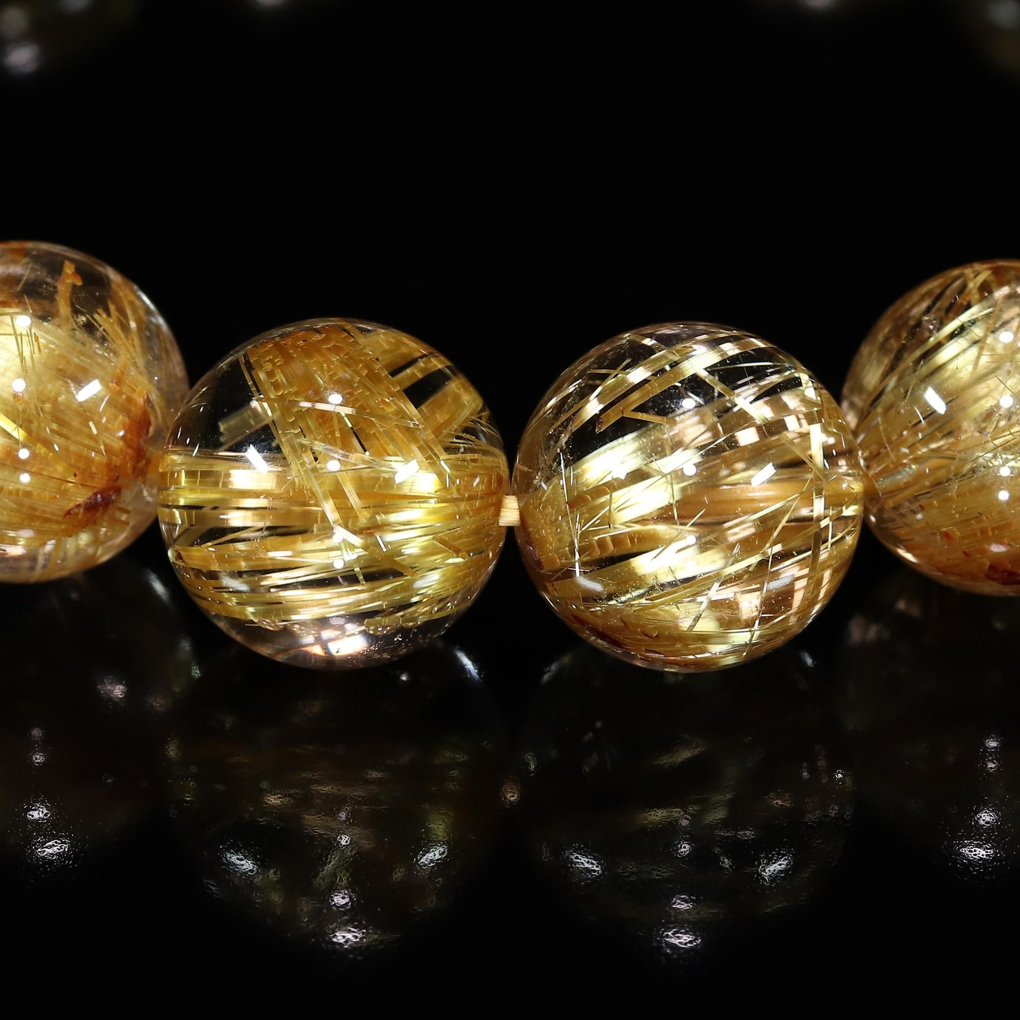 セミプレミアム】タイチンルチルクォーツ 12mm～12.5mm玉