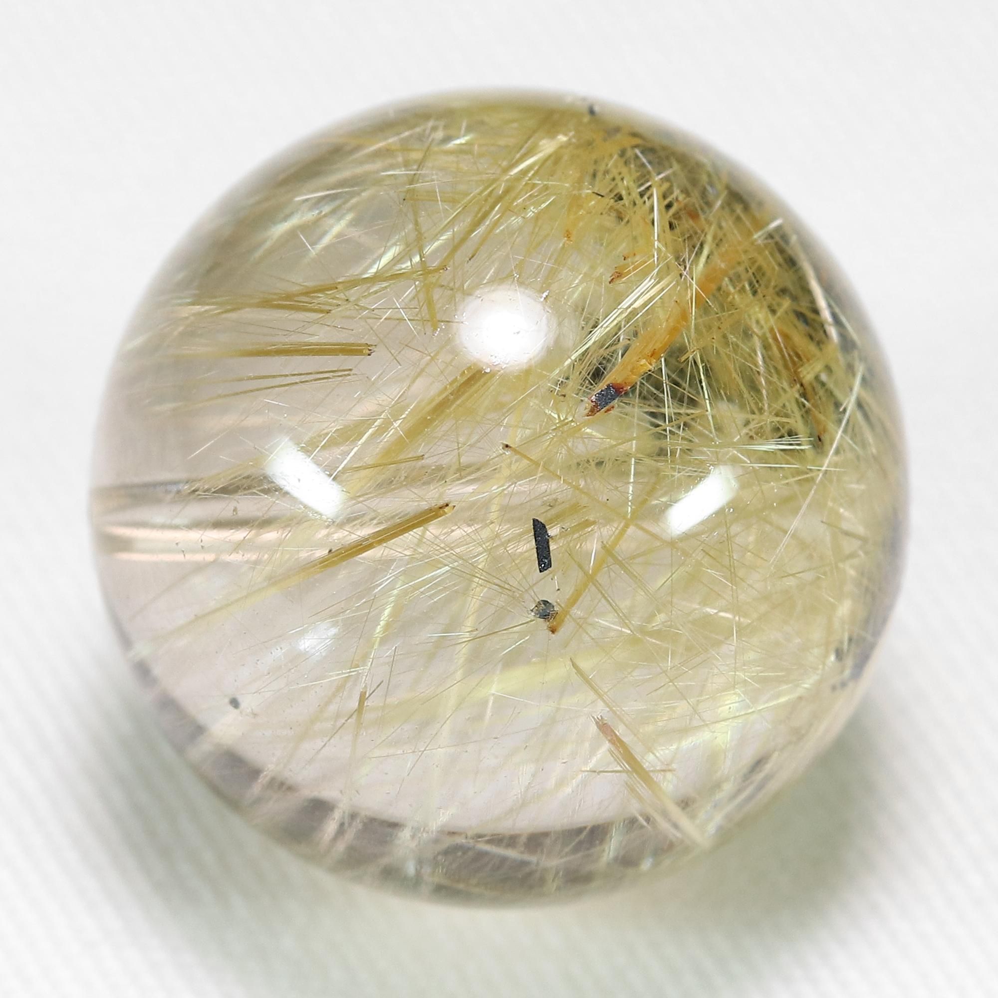 太陽放射ルチルクォーツ Φ18.8mm 粒(通し穴あり) (型番bs1319)