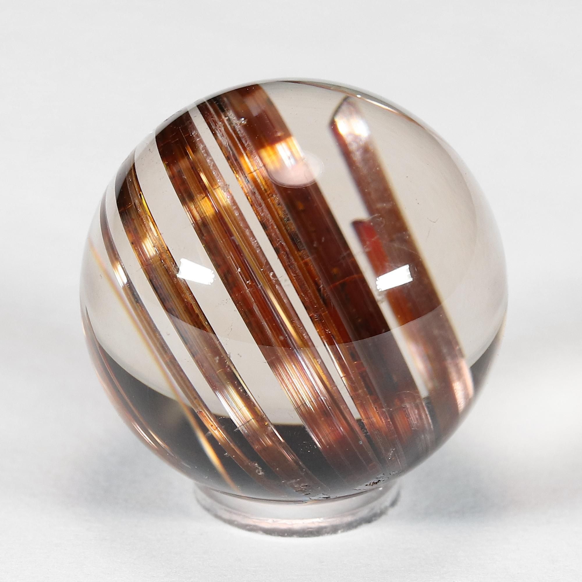 レッドルチルクォーツ　スフィア 極太芯状タイチンレッドルチルクォーツ Φ15.5mm玉 スフィア(型番