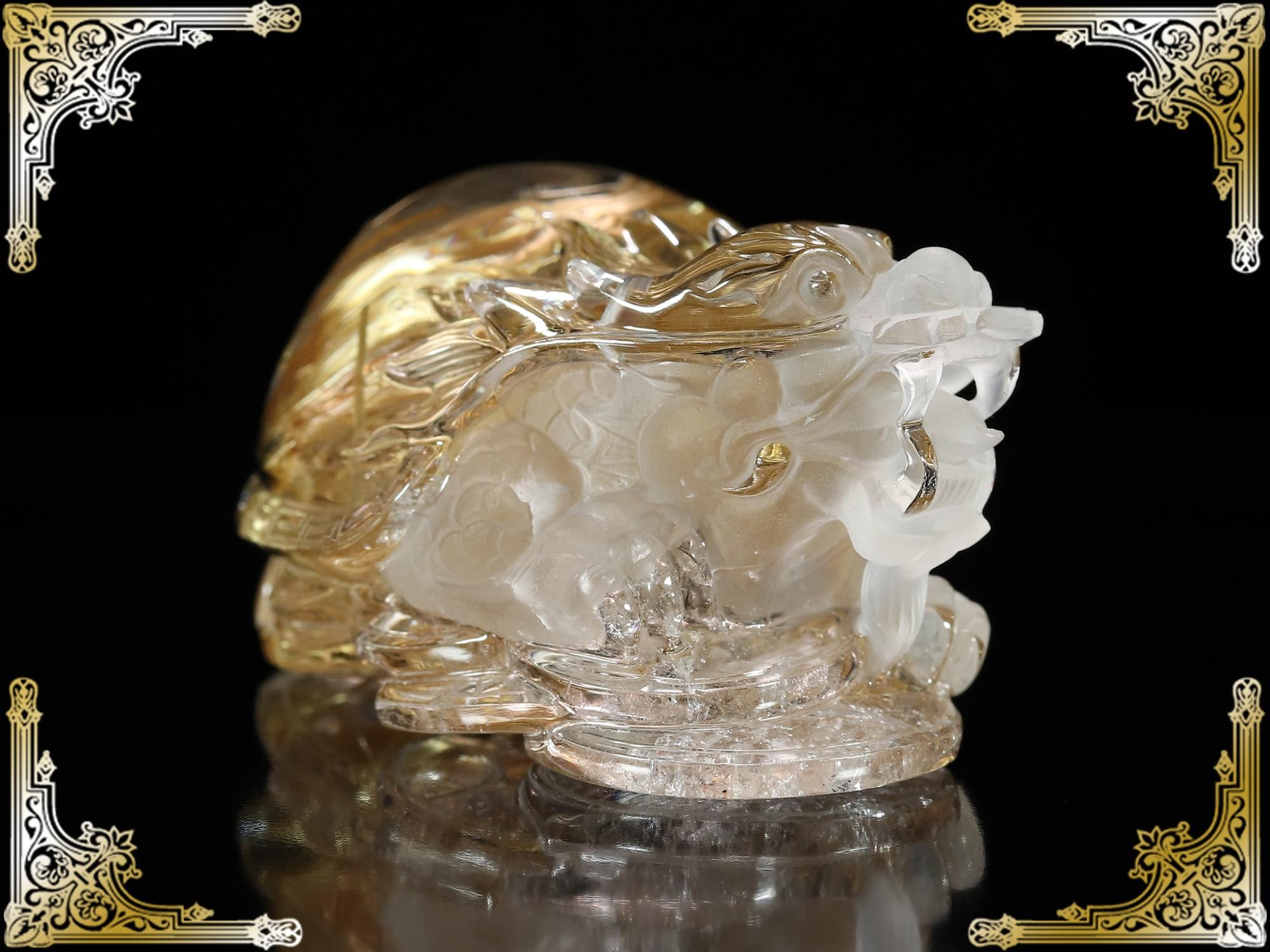 プレミアムタイチンルチルクォーツ 虹龍亀(レインボーロングイ