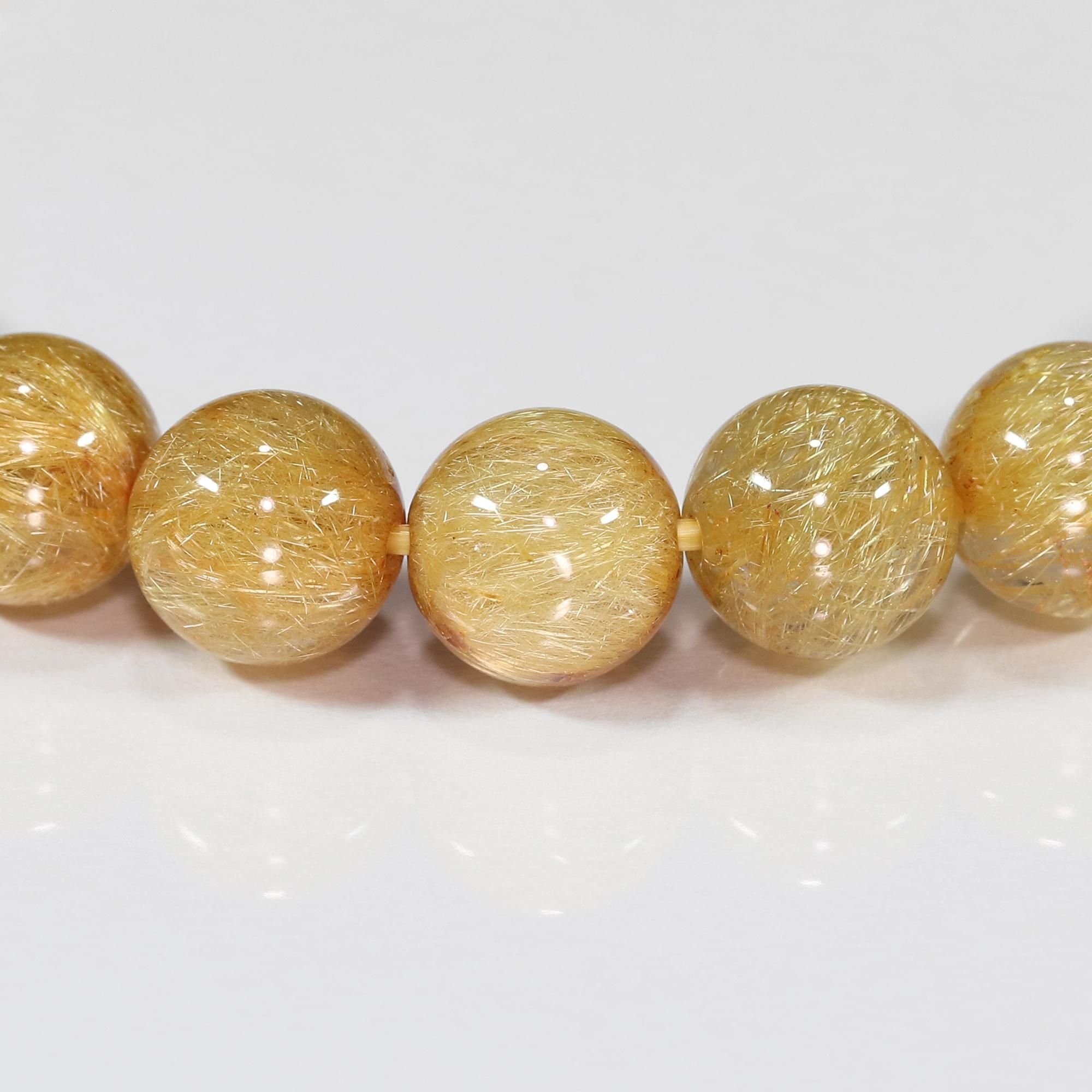 高品質/びっしりタイプ】タイチンルチルクォーツ 8.5mm玉