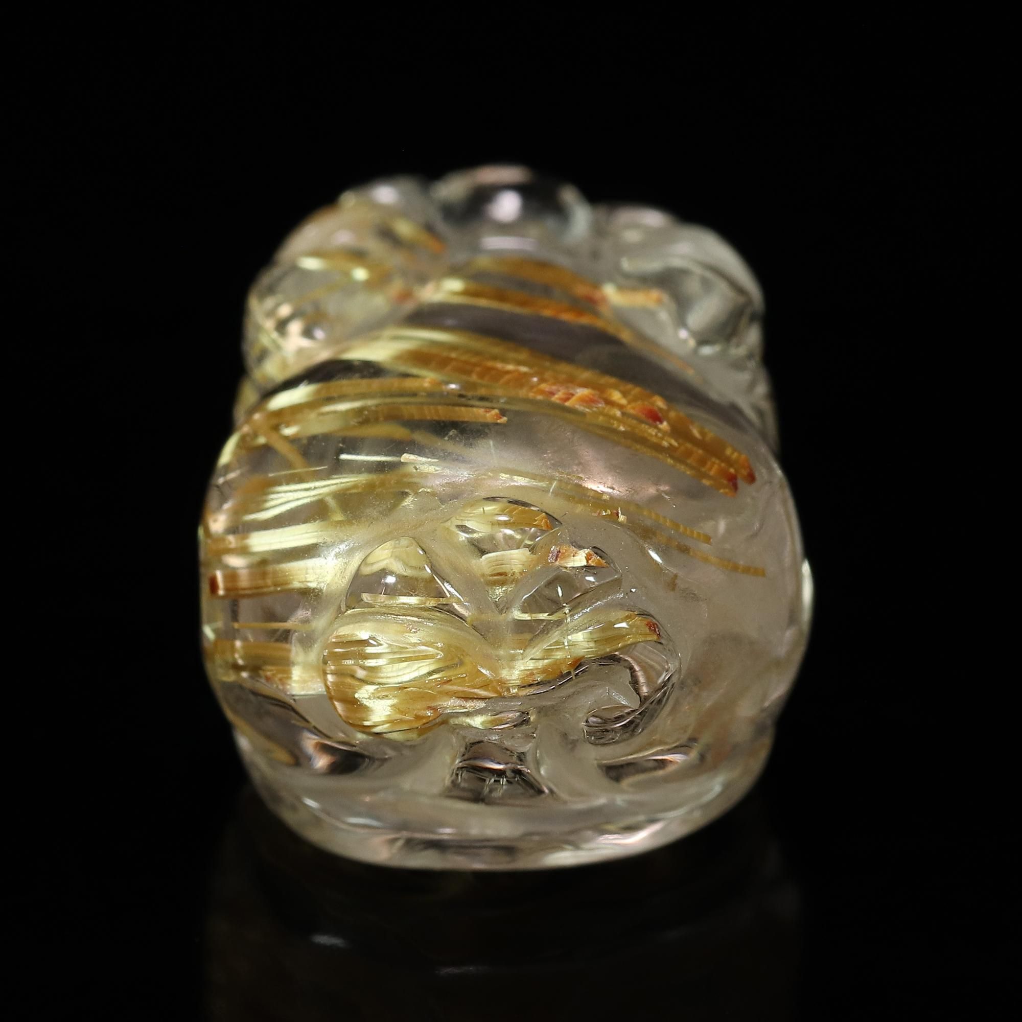 偏財運を高める風水アイテム】タイチンルチルクォーツ 貔貅(ヒキュウ