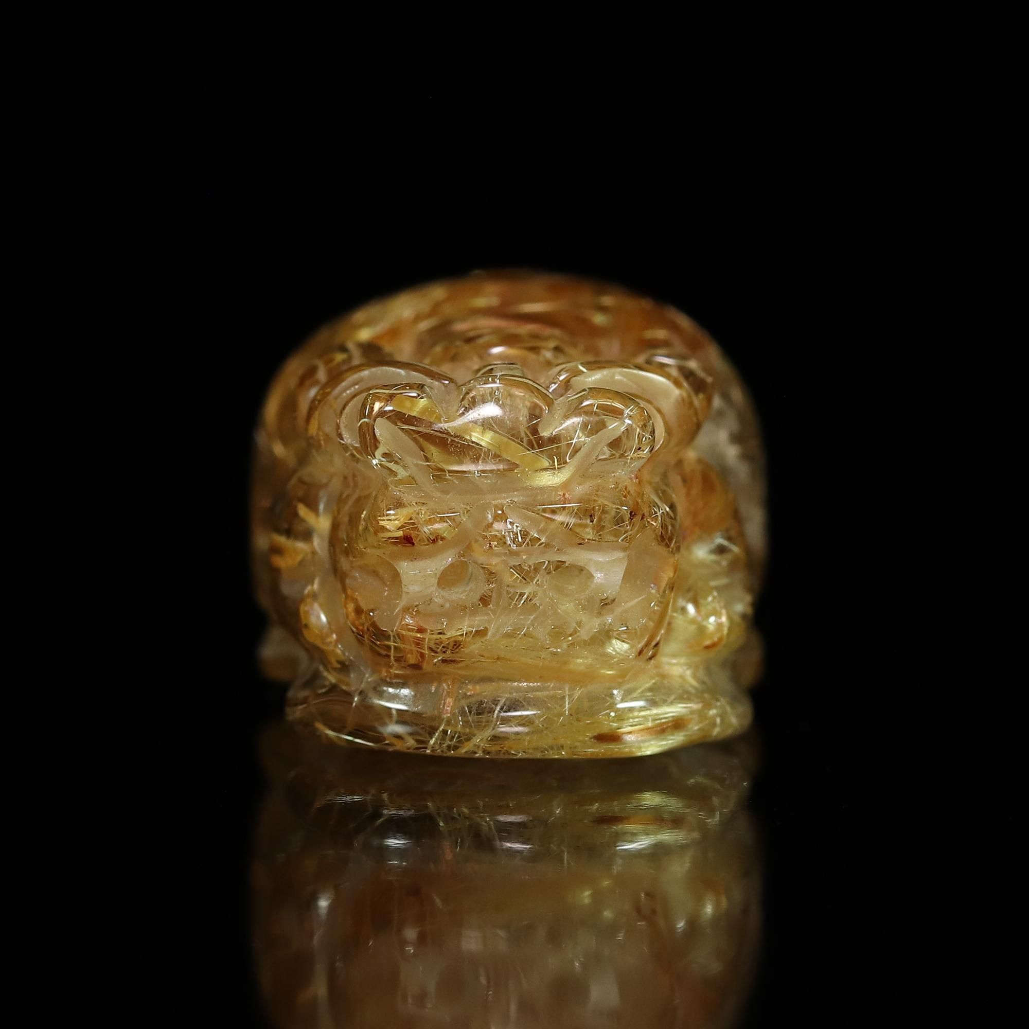 偏財運を高める風水アイテム】タイチンルチルクォーツ 貔貅(ヒキュウ