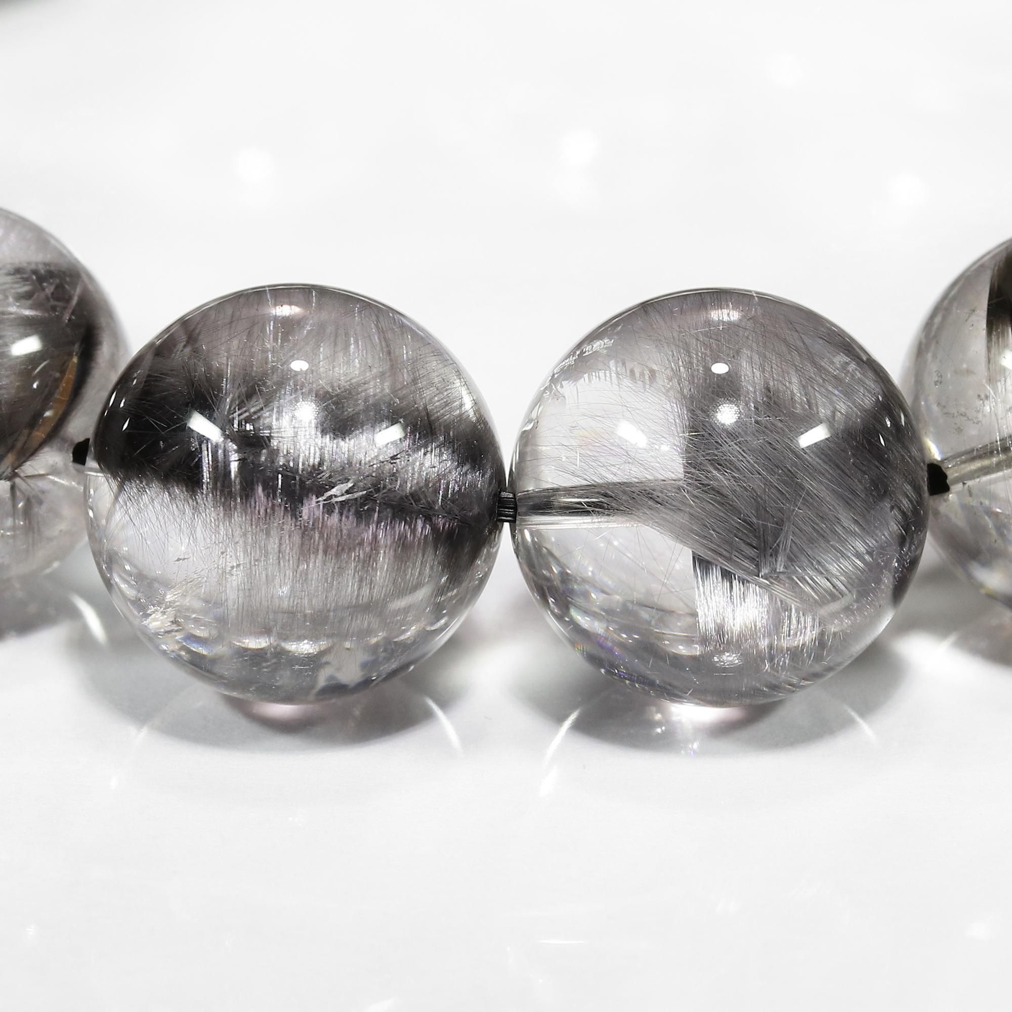 プレミアムプラチナルチルクォーツ 14.5mm～15mm玉 ブレスレット